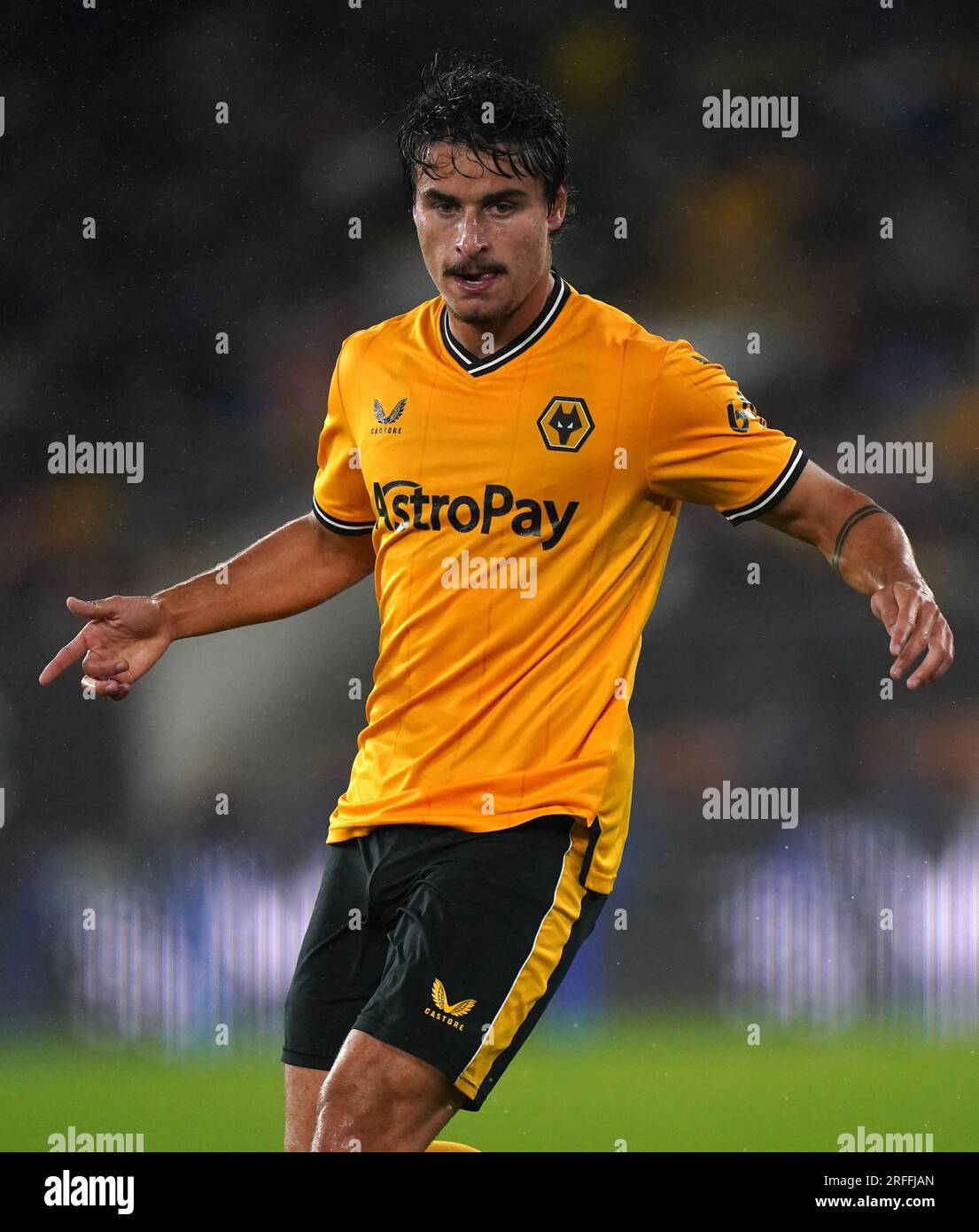 Hugo Bueno der Wolverhampton Wanderers während des Vorsaison-Freundschaftsspiels im Molineux Stadium, Wolverhampton. Bilddatum: Mittwoch, 2. August 2023. Stockfoto