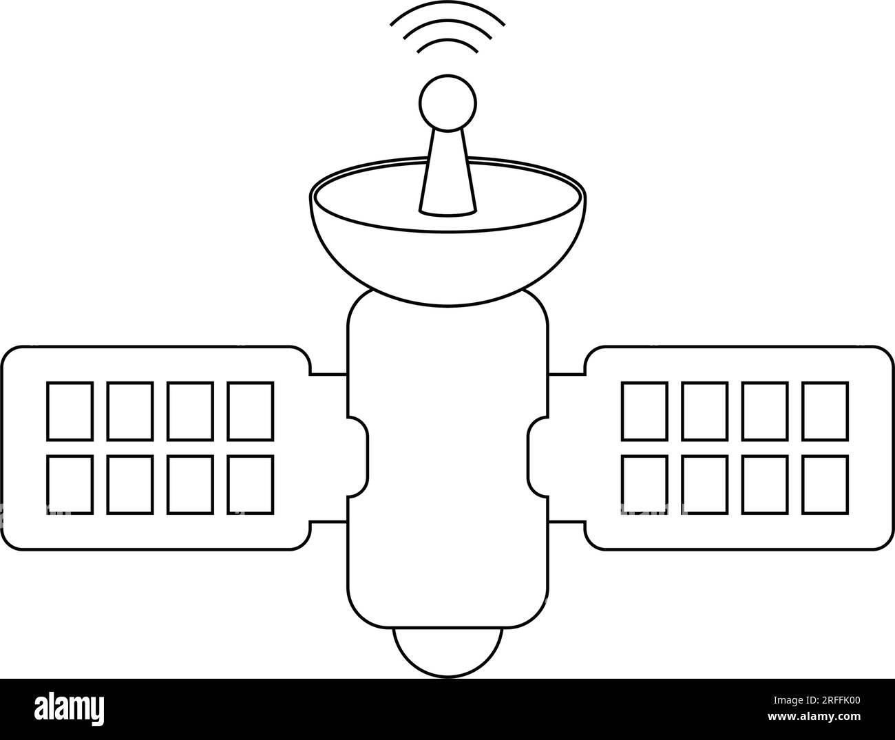 Design der Vektordarstellung der Weltraum-Satellitensymbole Stock Vektor