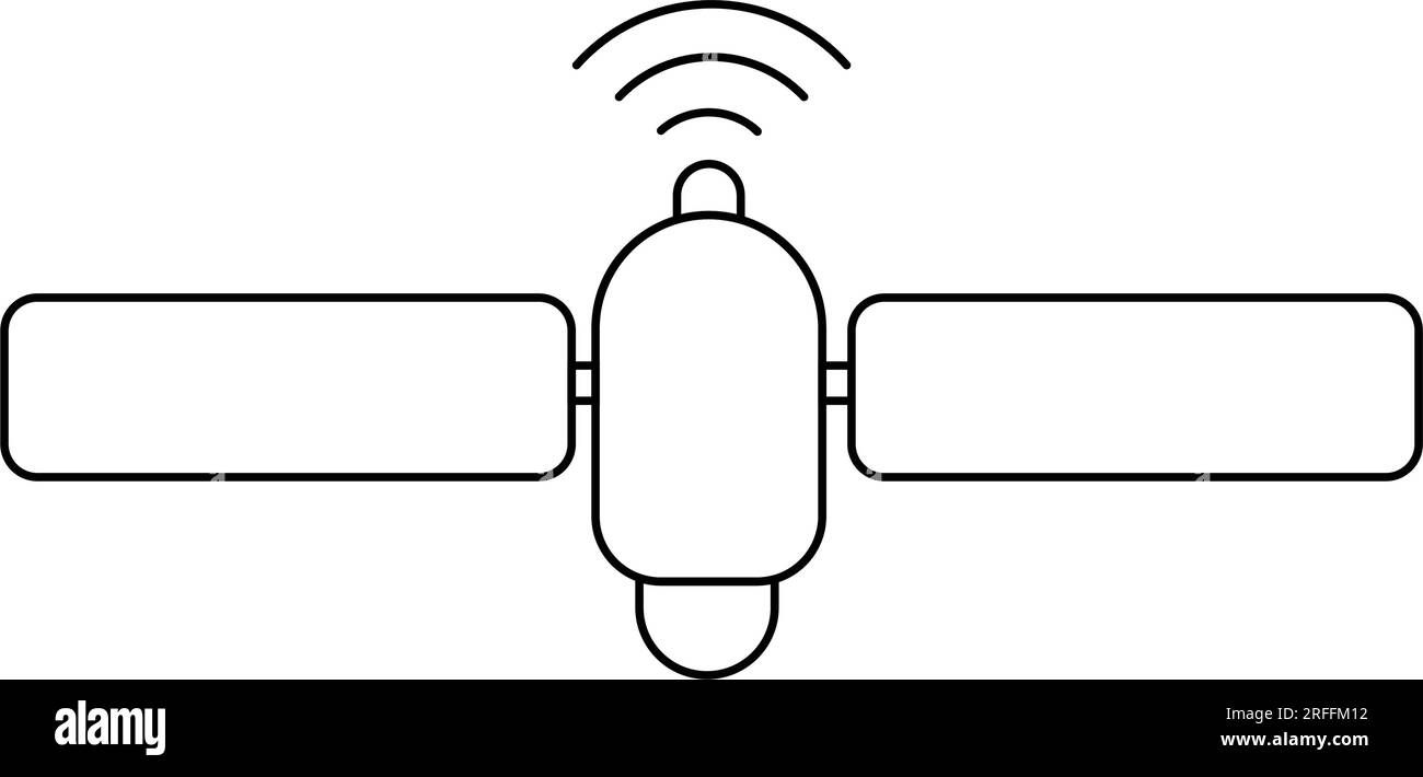 Design der Vektordarstellung der Weltraum-Satellitensymbole Stock Vektor