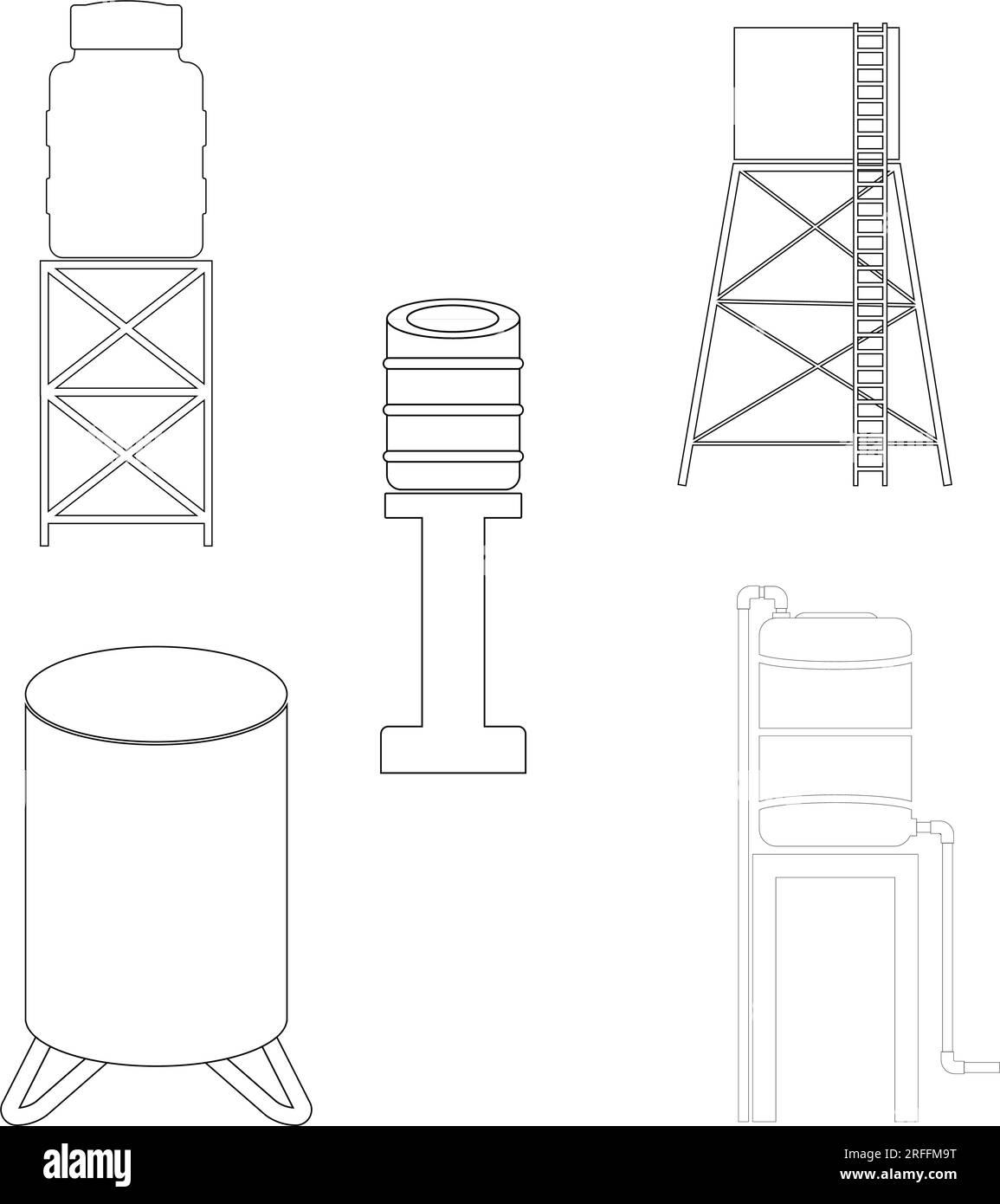 Vektordesign des Wasserbehältersymbols Stock Vektor