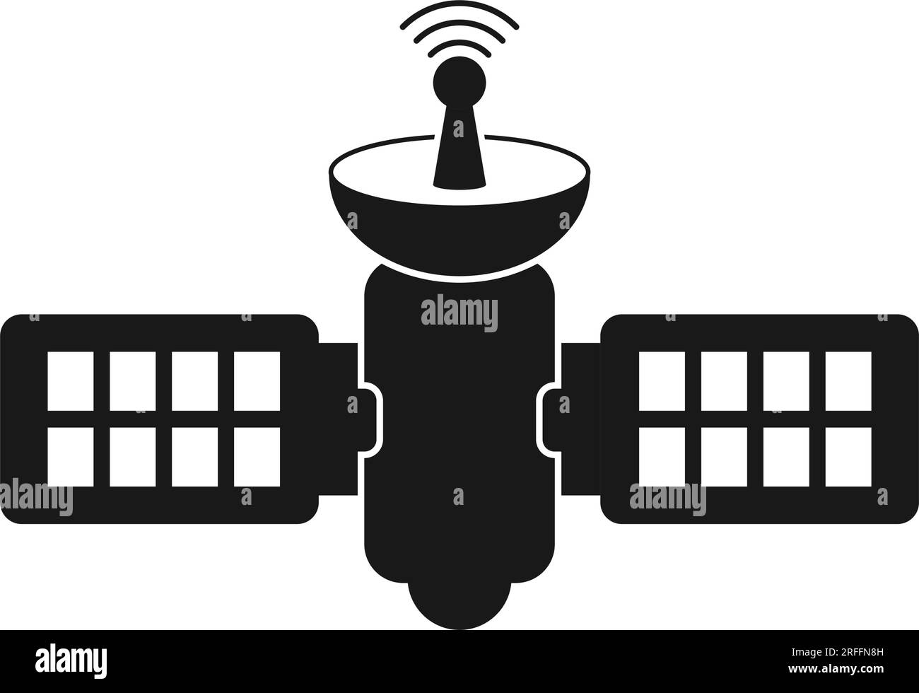 Design der Vektordarstellung der Weltraum-Satellitensymbole Stock Vektor