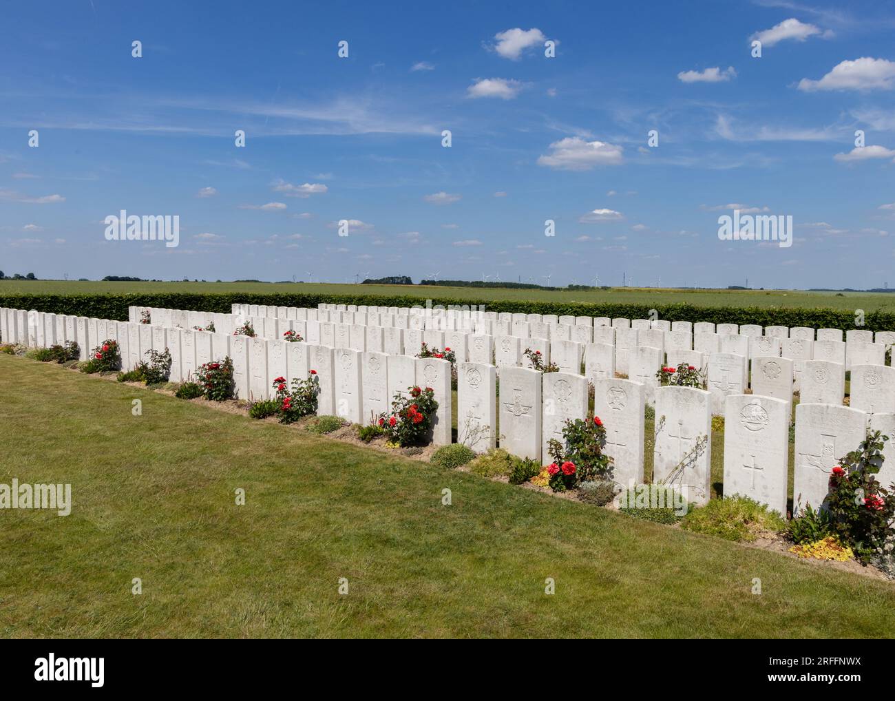 Der Frankfurter Graben-CWGC-Friedhof des Großen Krieges Stockfoto