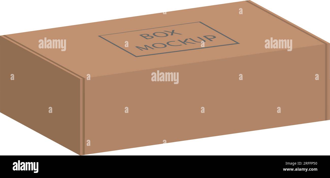 Pappkarton-Modell isoliert auf weißem Hintergrund. Layout der Versandkartons, Vektorzeichnung Stock Vektor