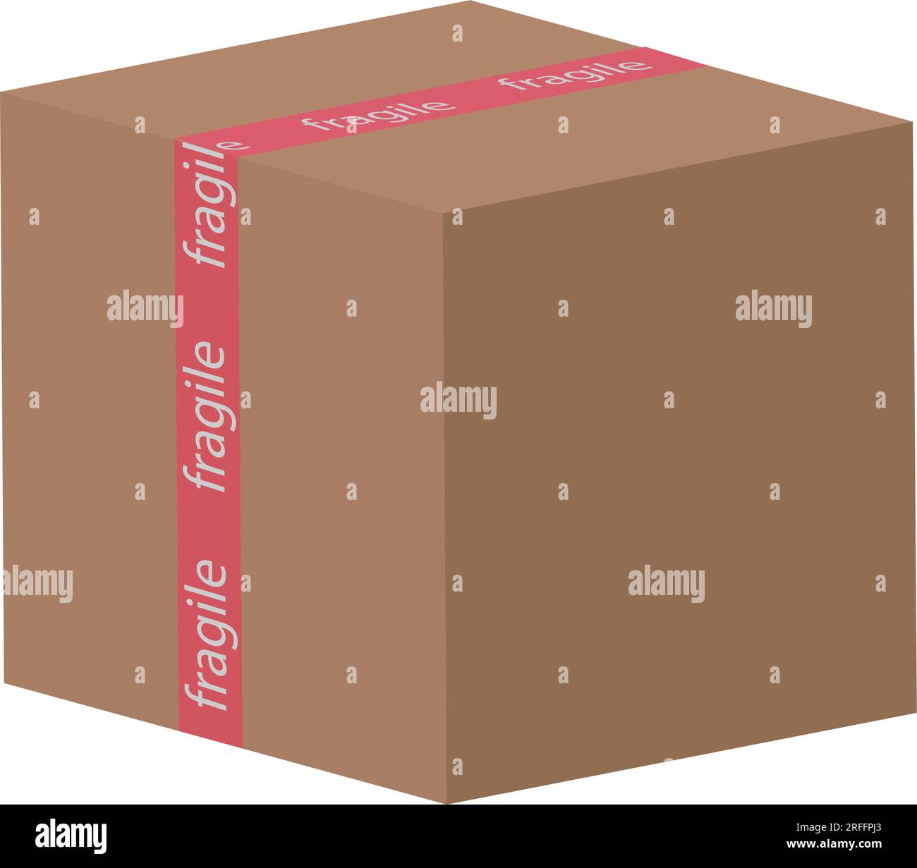 Pappkarton-Modell isoliert auf weißem Hintergrund. Layout der Versandkartons, Vektorzeichnung Stock Vektor