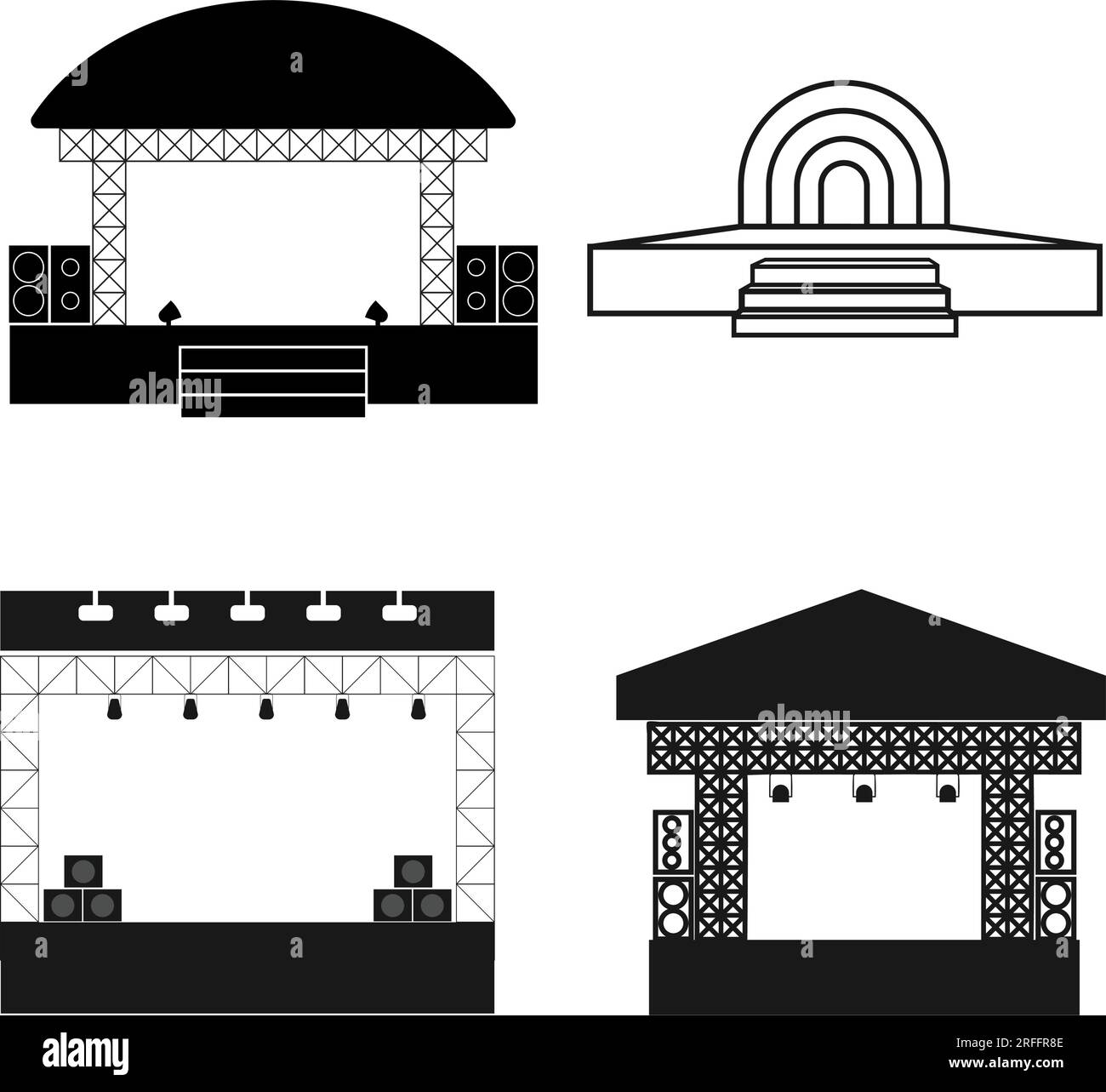 Design einer Vektorvorlage für Bühnenbilder des Musikfestivals Stock Vektor