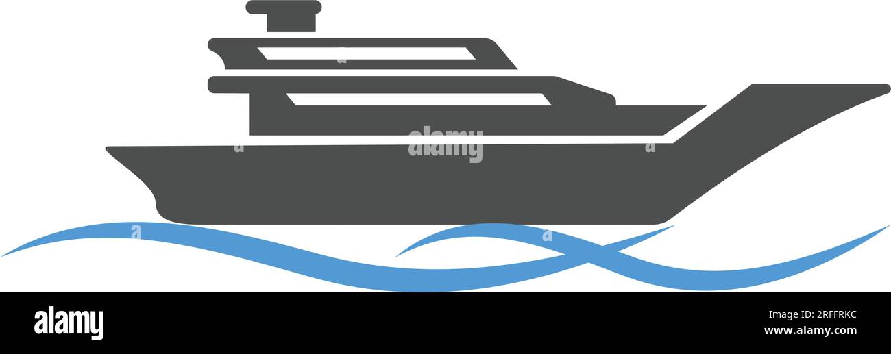 Design mit Symbolen für Kreuzfahrtschiffe Stock Vektor