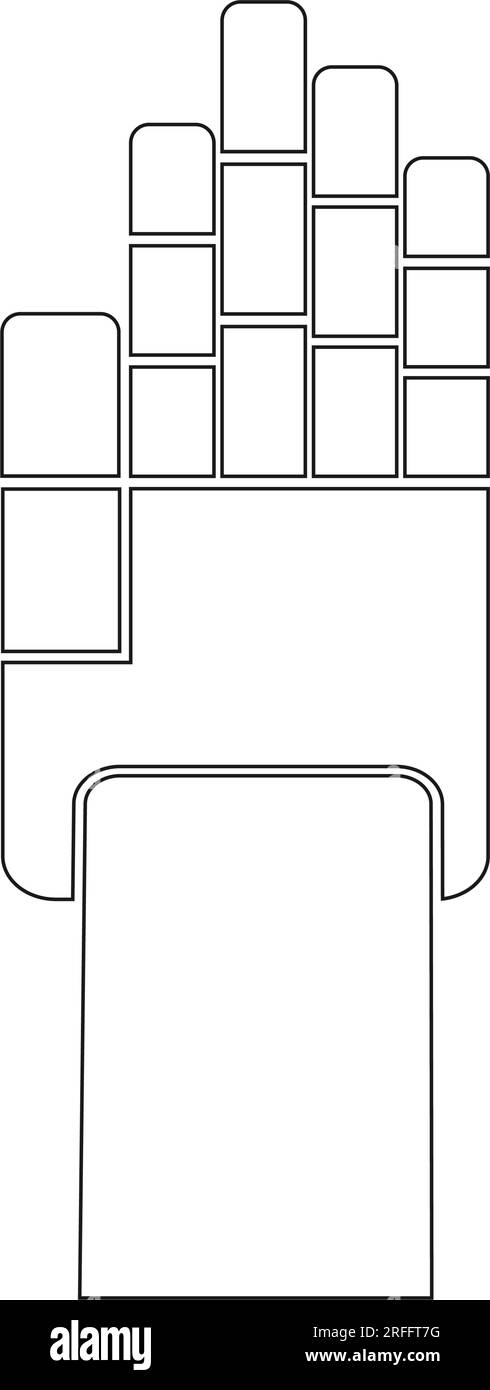 Symboldesign der Roboterhand für Vektordarstellungen Stock Vektor