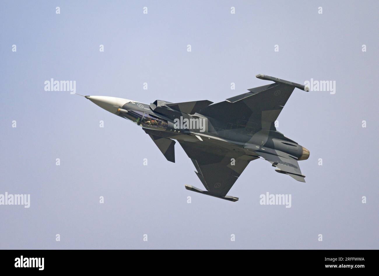 SAAB JAS 39E Gripen während der Ausstellung bei der Royal International Air Tattoo 2023 Stockfoto