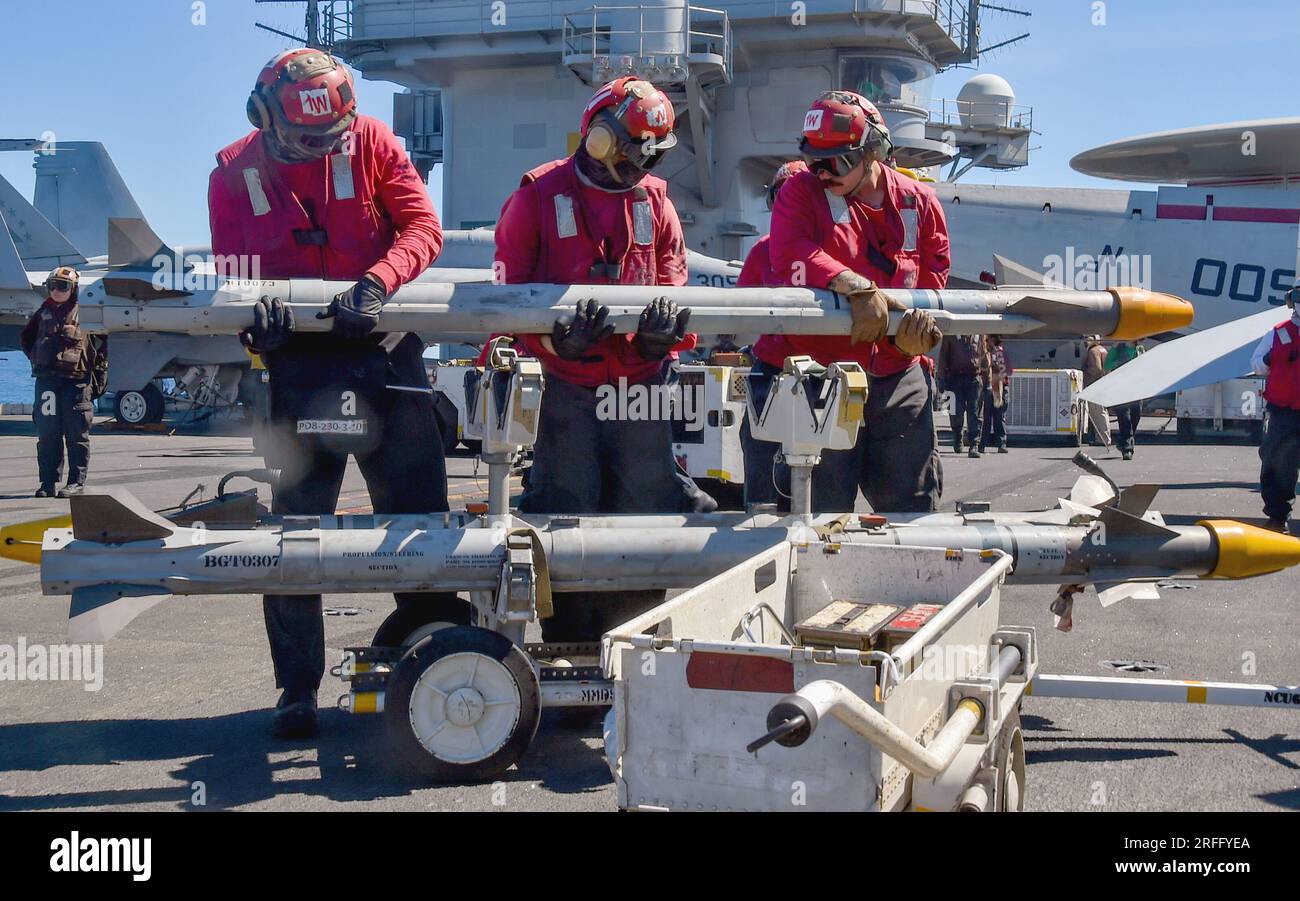 Während des Flugbetriebs unterstützte die USS Ronald Reagan Talisman Sabre 23 im Indischen Ozean am 26. Juli 2023. Foto: Natasha ChevalierLosada Stockfoto