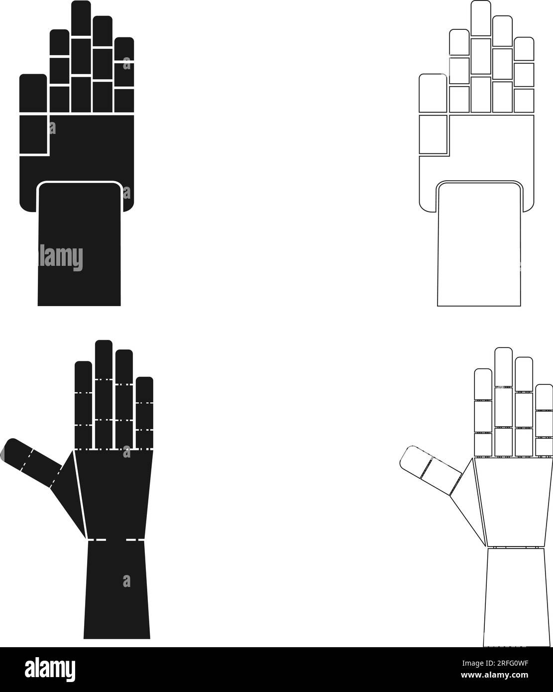 Symboldesign der Roboterhand für Vektordarstellungen Stock Vektor