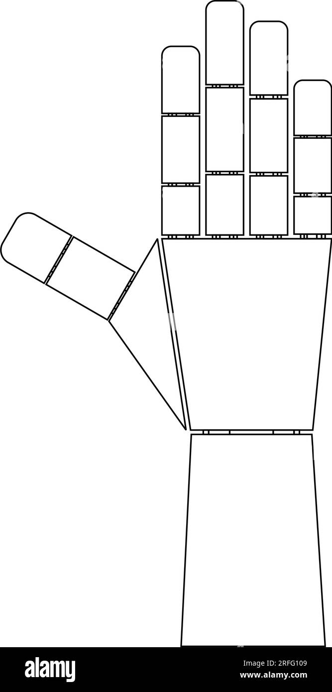 Symboldesign der Roboterhand für Vektordarstellungen Stock Vektor