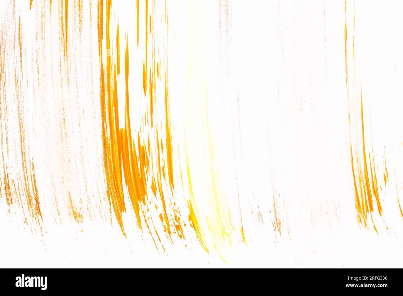 Acryl orange rot gelb braun Farbe Textur Hintergrund Hand gemacht Pinsel auf Papier Stockfoto