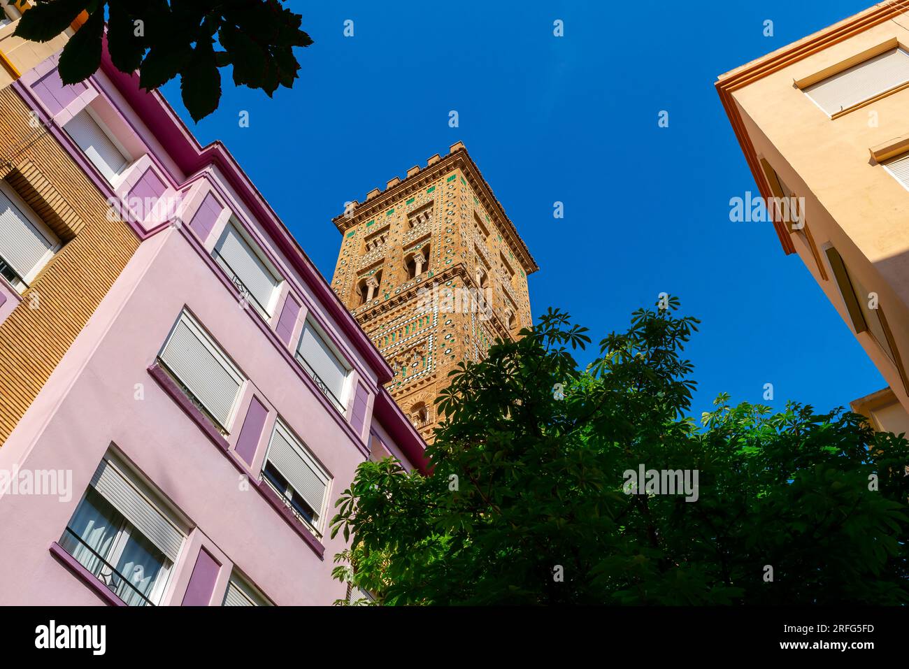 Kirche Santa María Magdalena, erbaut im 14. Jahrhundert im Mudéjar-Stil, an der plaza de la Magdalena, Saragossa, Spanien. Stockfoto