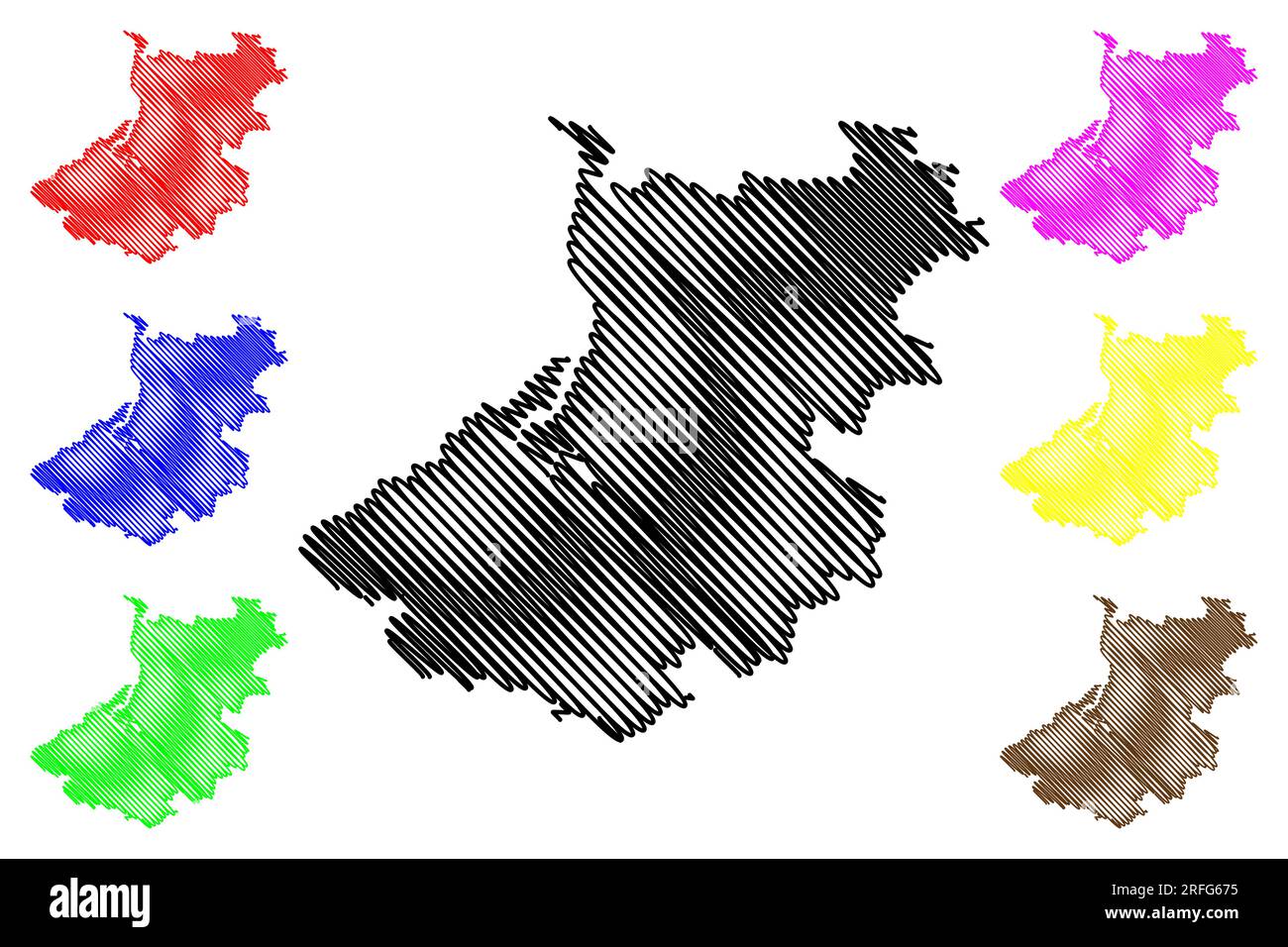 Sedgemoor nicht-Metropolregion, (Vereinigtes Königreich von Großbritannien und Nordirland, zeremonielle Grafschaft Somerset oder Somersetshire, England) Karte Stock Vektor