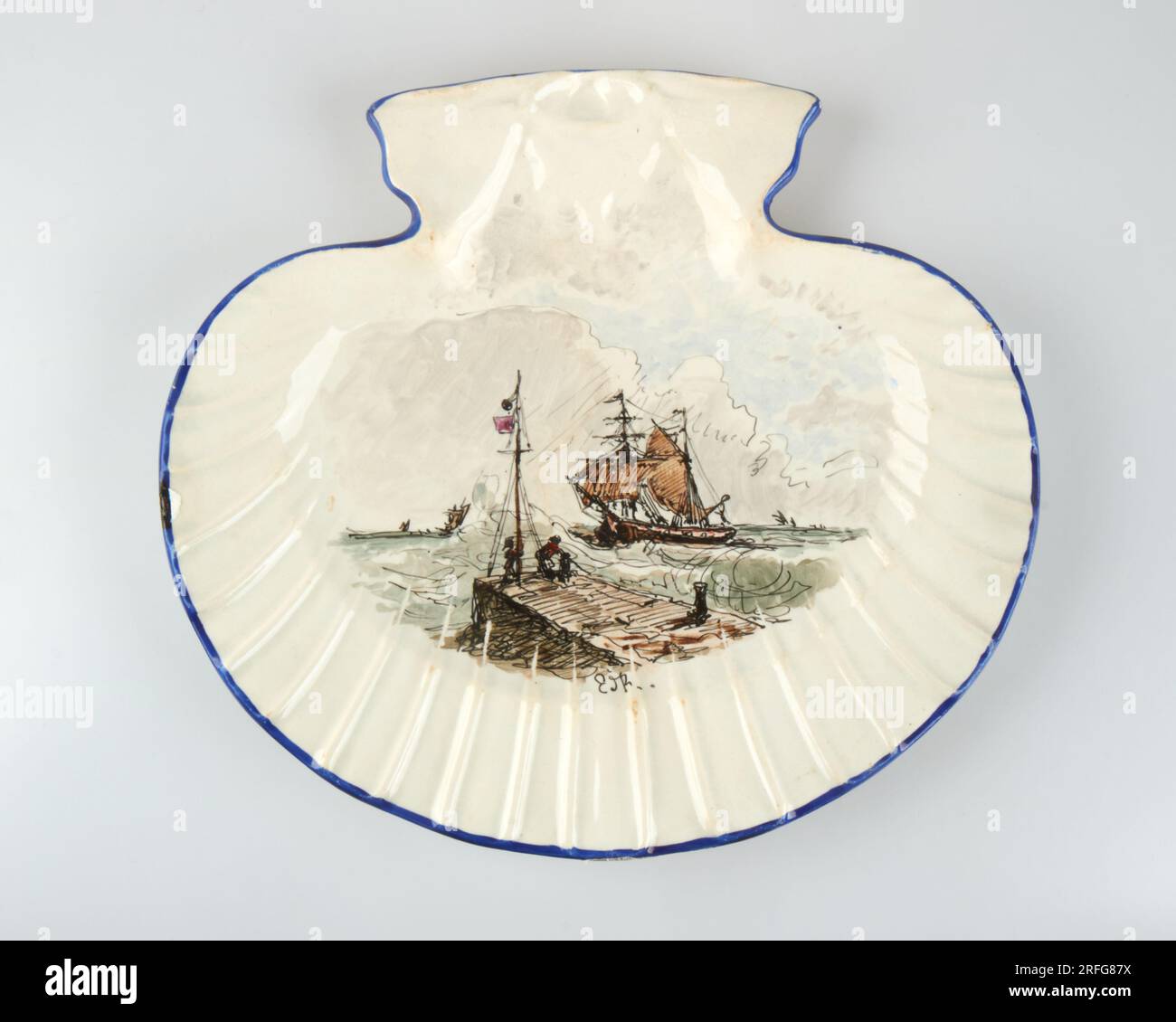 Antike Choisy le roi Hautin Boulenger Schale Töpferplatte Stockfoto