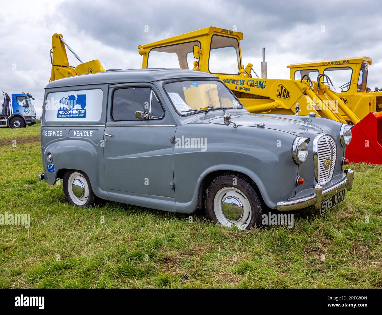 Austin A35 Lieferwagen auf einer Traktormesse Stockfoto