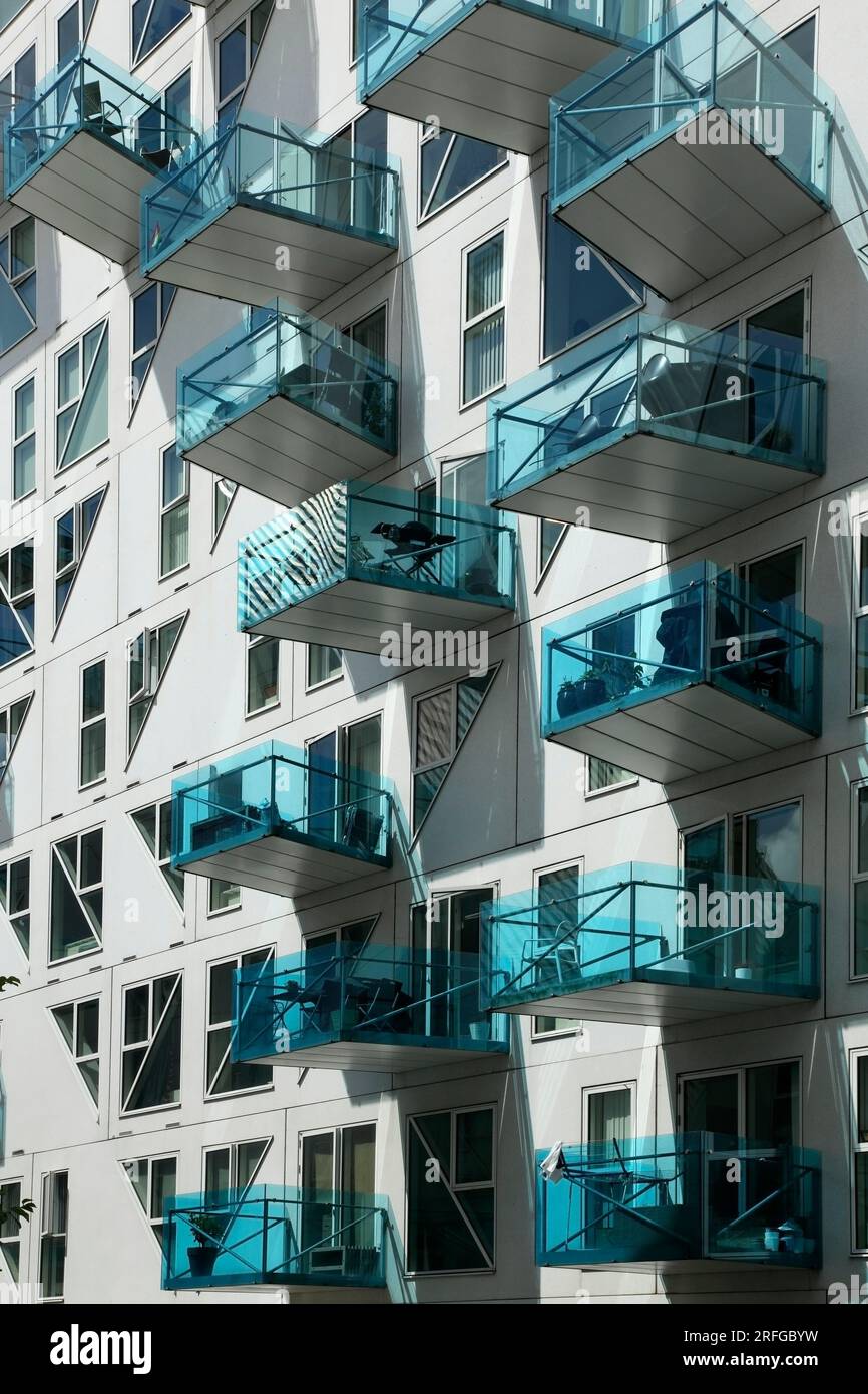 Die Eisberghäuser, Aarhus docklands, Dänemark. Stockfoto