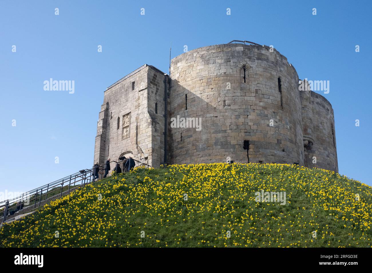 Clifford es Tower, York Castle, York, North Yorkshire, England, UK Stockfoto