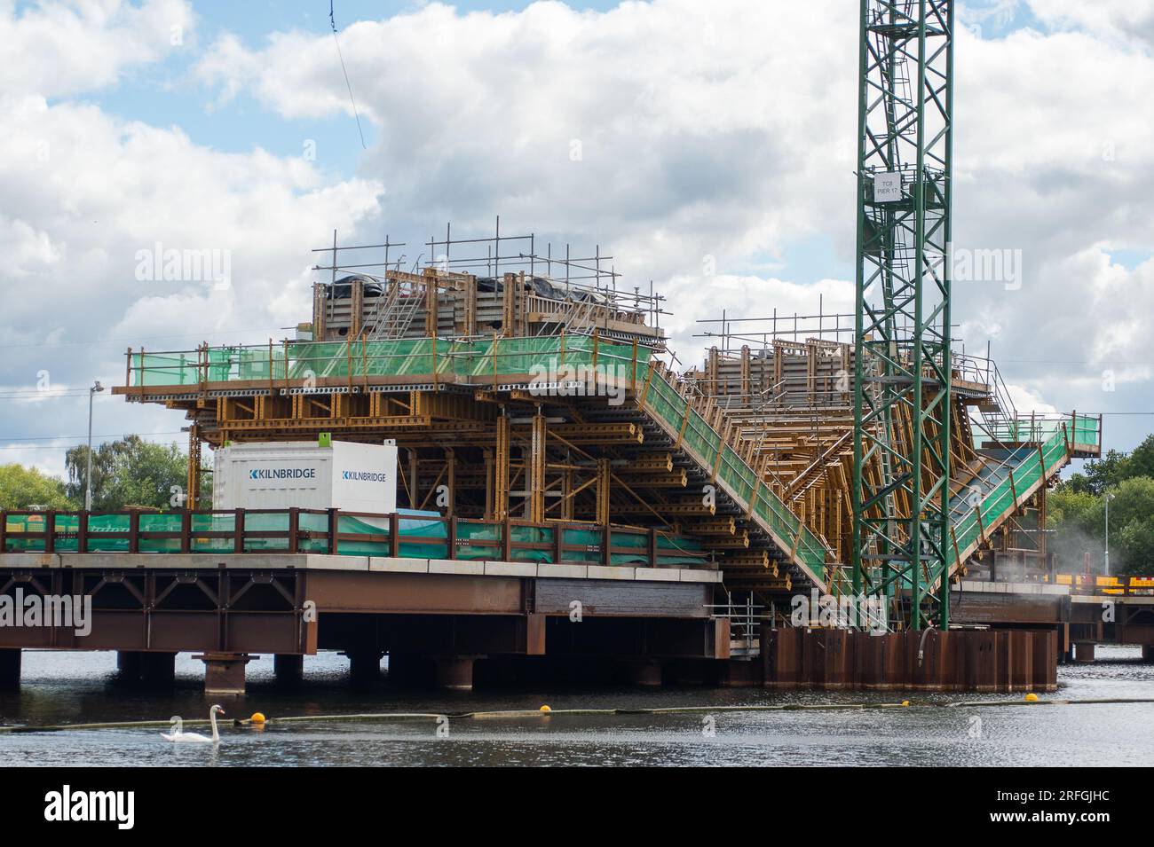 Harefield, Großbritannien. 3. August 2023. HS2 wurde eine weiße