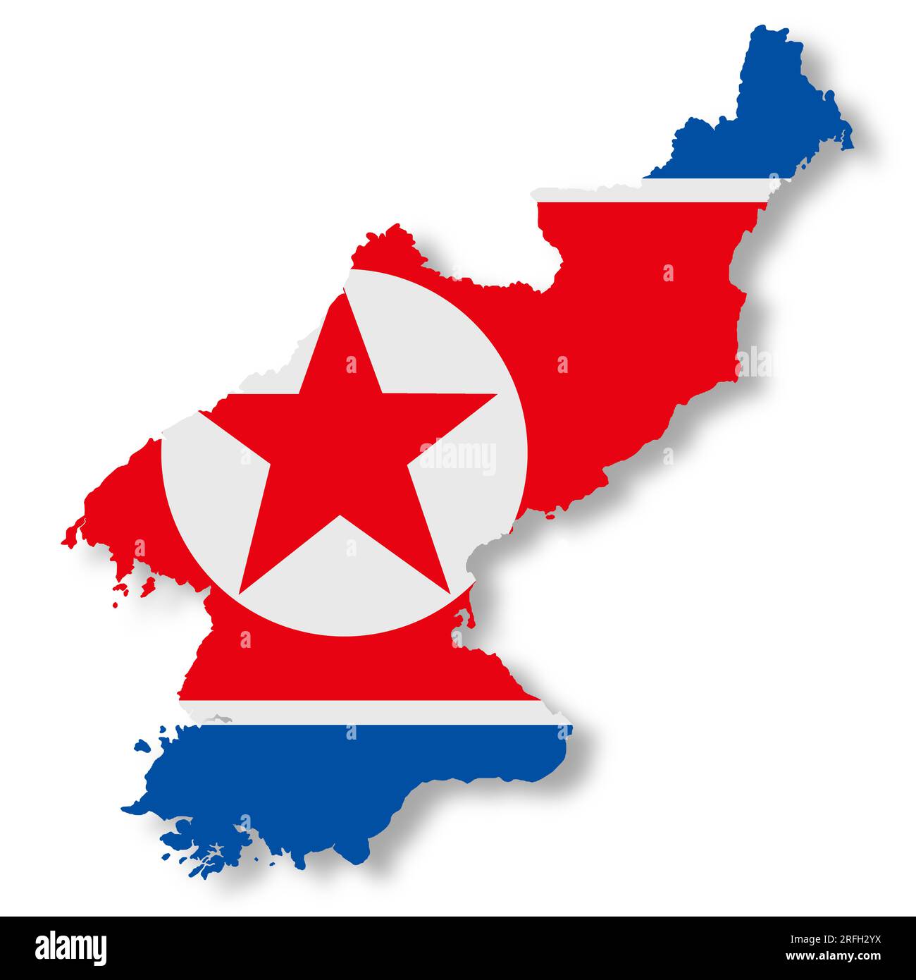 Nordkorea Karte mit Schnittpfad 3D Illustration Stockfoto