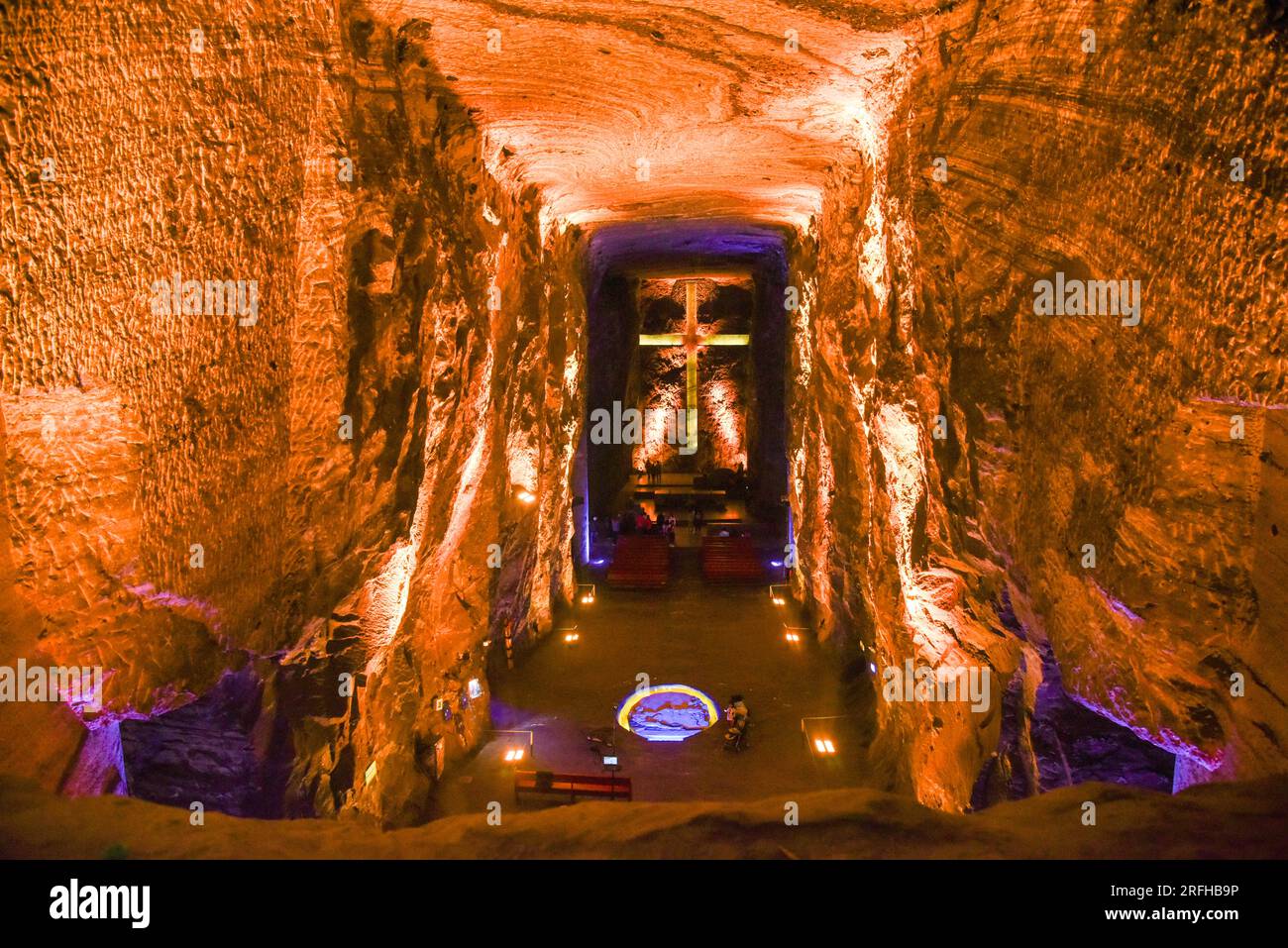 Kolumbien 03-08-2023-La Catedral de la Sal es un recinto construido en el interior de las minas de Sal de Zipaquirá, en el dep Stockfoto