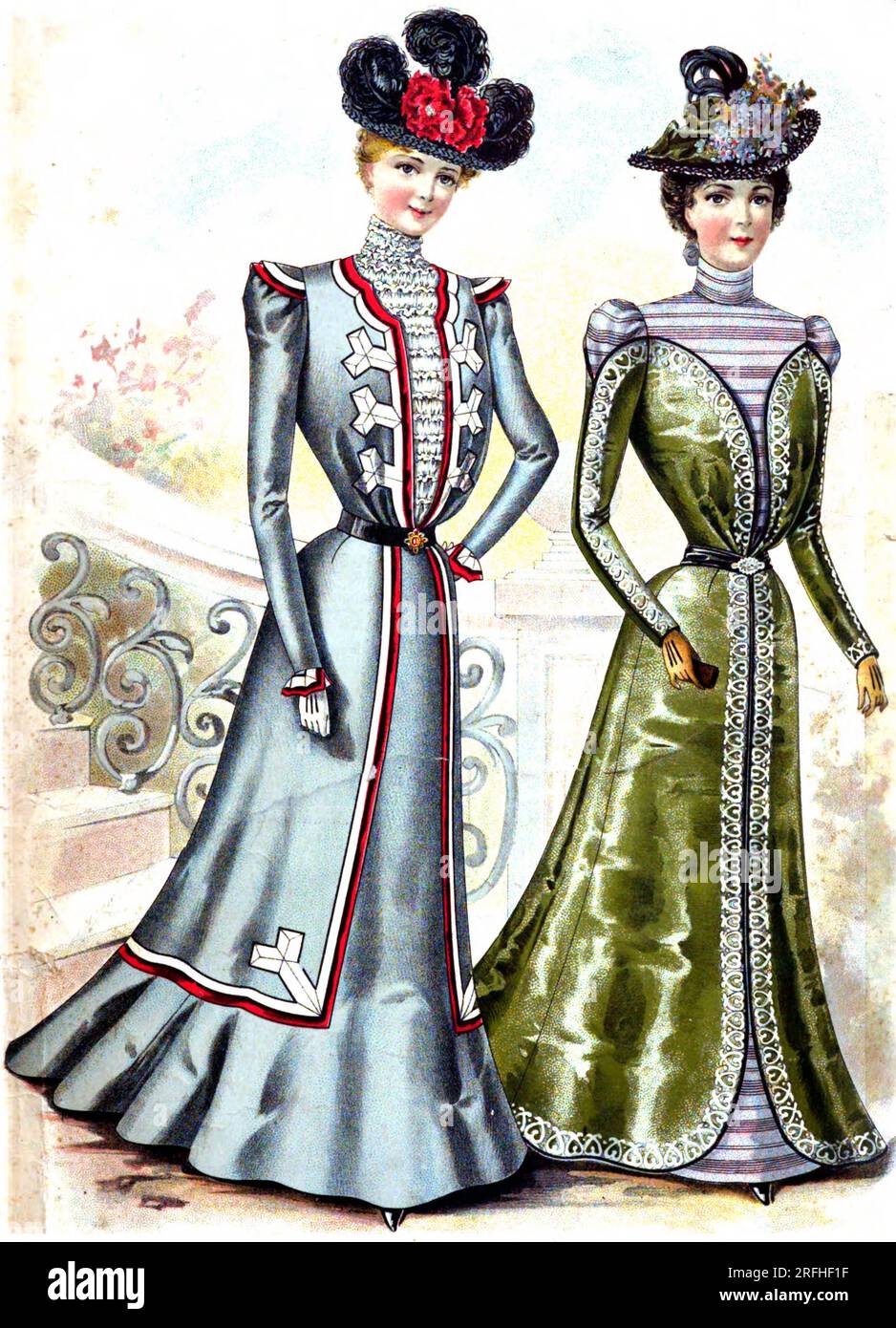 Künstlerische Besuchskleidung - Damenmode, 1899 Stockfoto