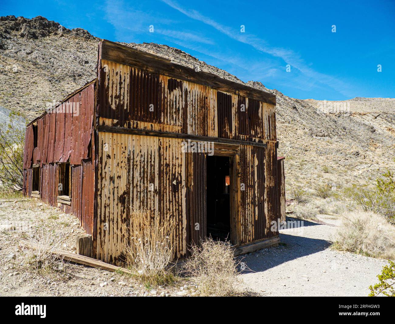 Die Geisterstadt Leadfield im Titus Canyon im Death Valley National Park, Kalifornien, Vereinigte Staaten von Amerika. Stockfoto