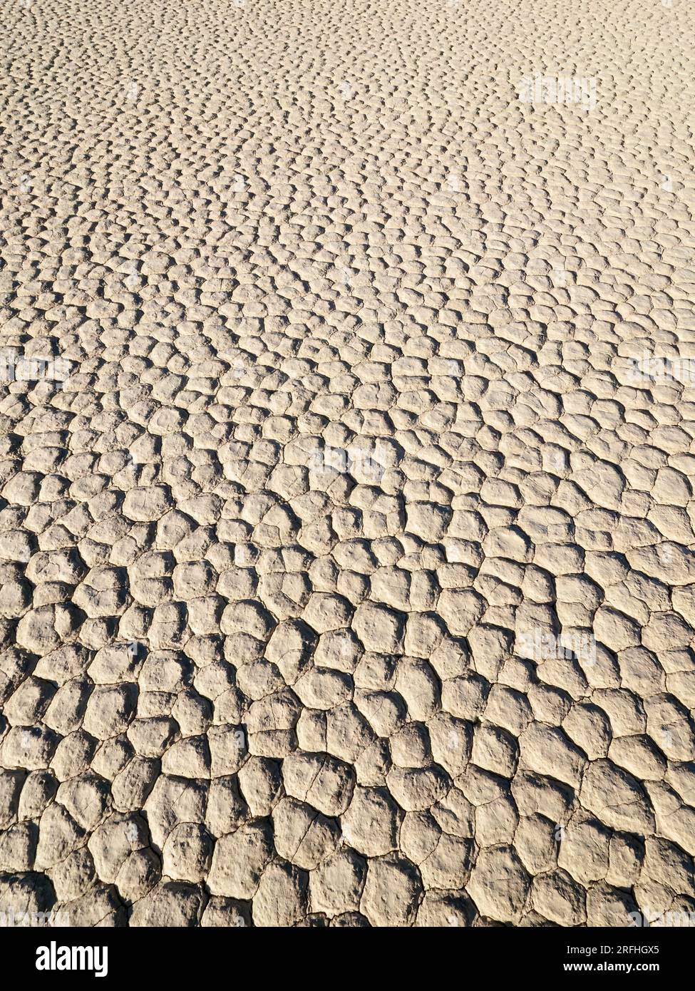 Die Rennstrecke, ein playa oder ein ausgetrockneter See im Death Valley-Nationalpark, Kalifornien, USA. Stockfoto