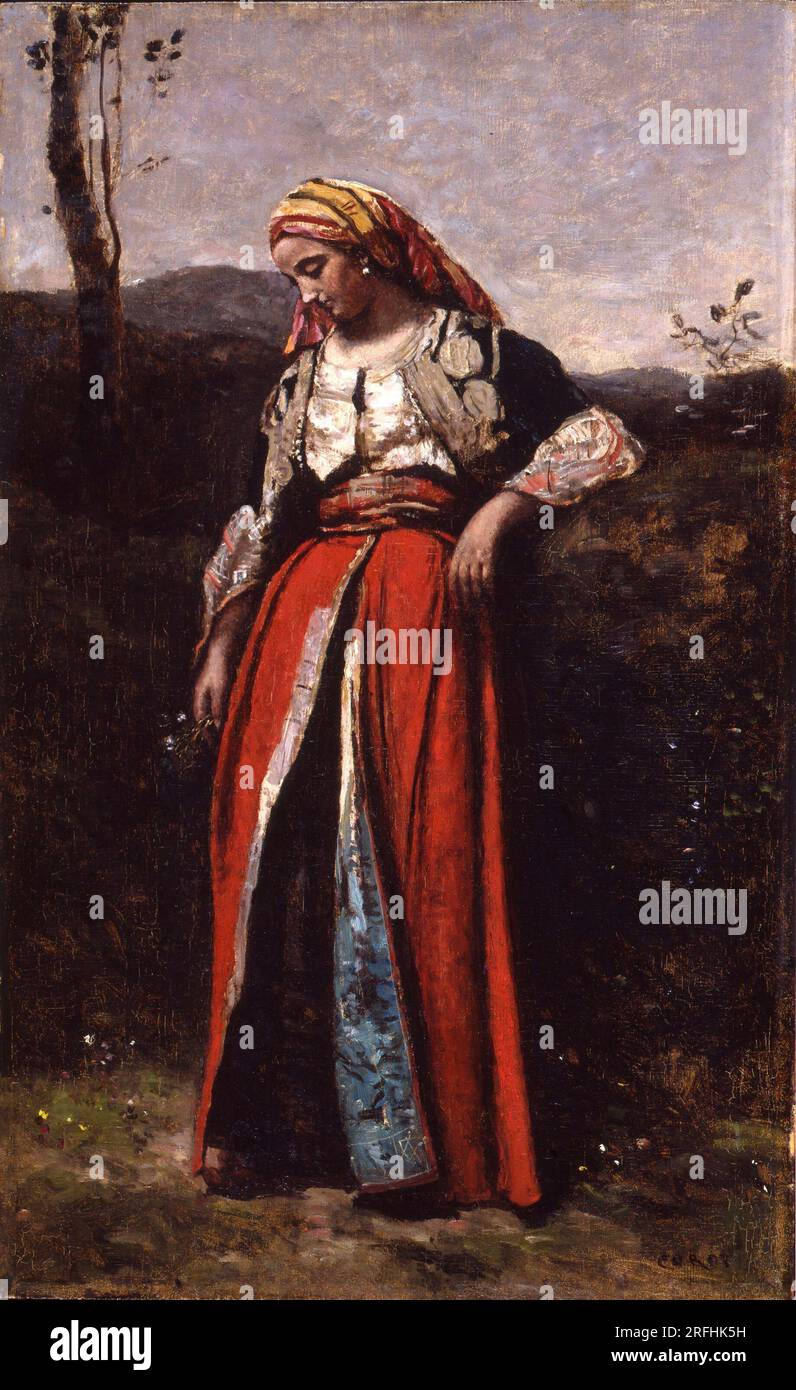 Orientale rêveuse zwischen 1870 und 1873 von Jean-Baptiste Camille Corot Stockfoto