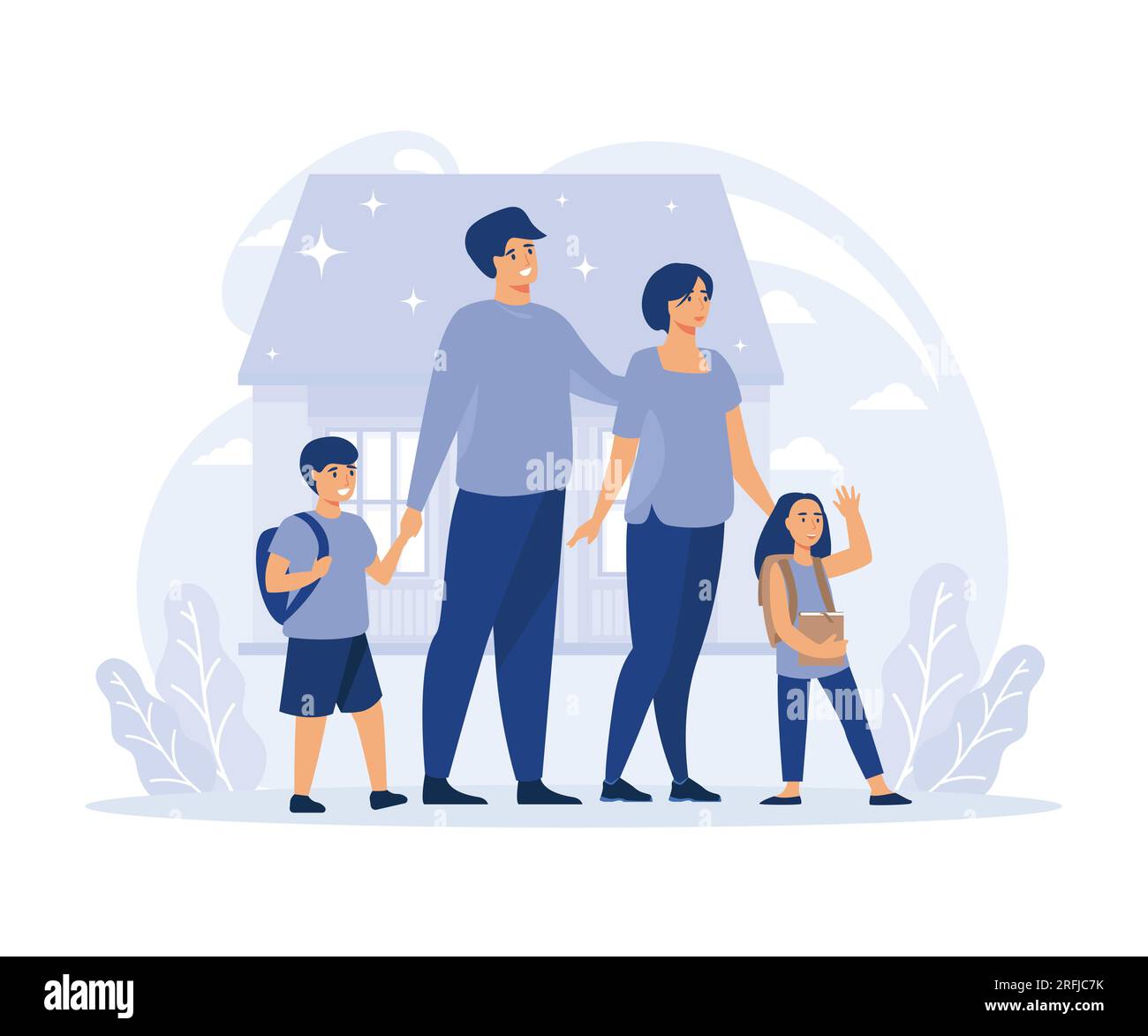 Familiäre und soziale Themen Konzept, familiäre Beziehung, Hilfe für Kinder, Familienproblem, flacher Vektor moderne Illustration Stock Vektor