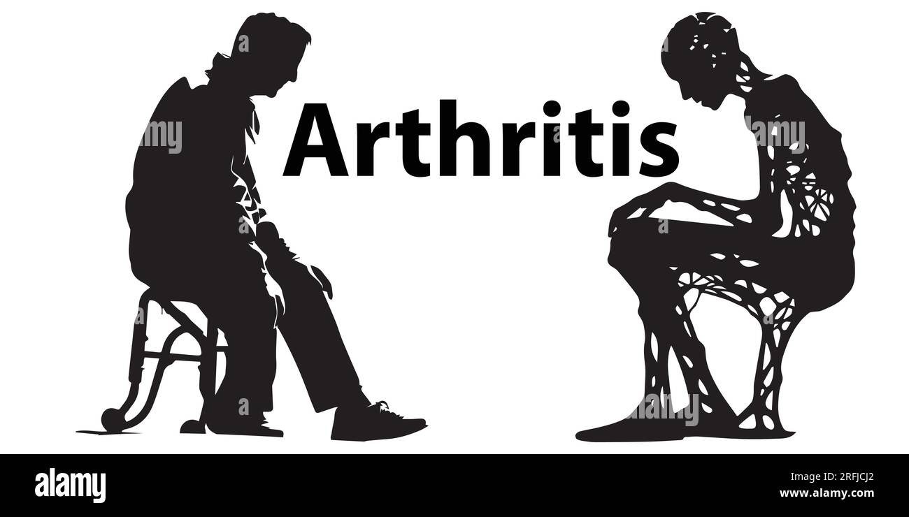 Arthrose-Krankheit-Silhouettenvektor-Illustration Stock Vektor