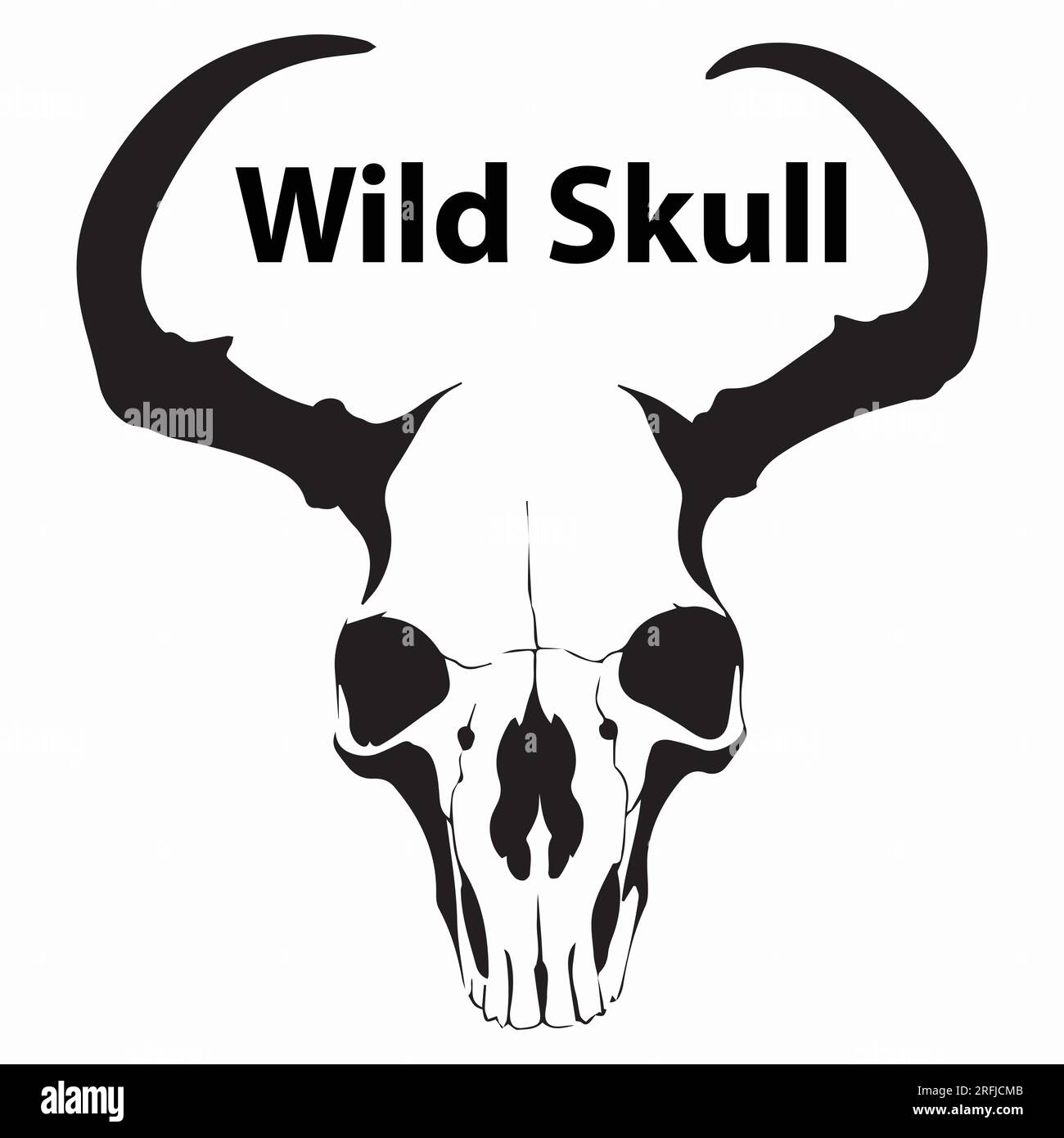 Vektor-Illustration der wilden Schädel-Silhouette Stock Vektor