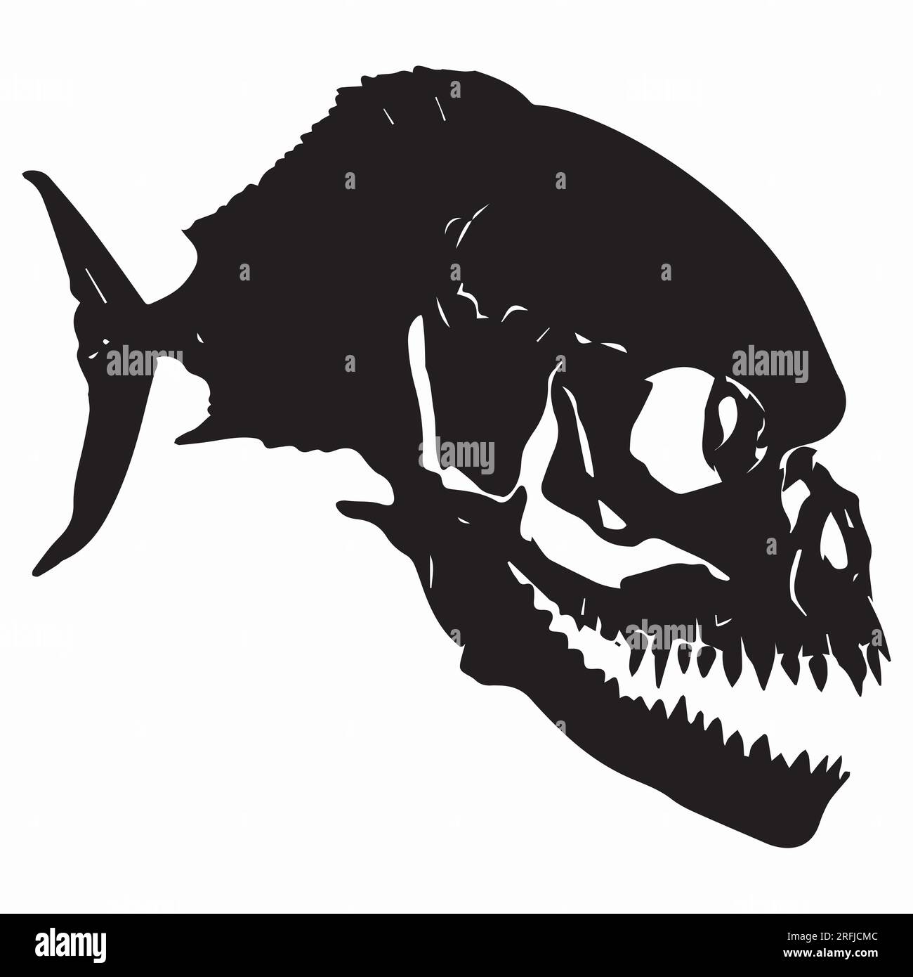 Vektor-Illustration „Fish Skull Silhouette“ Stock Vektor