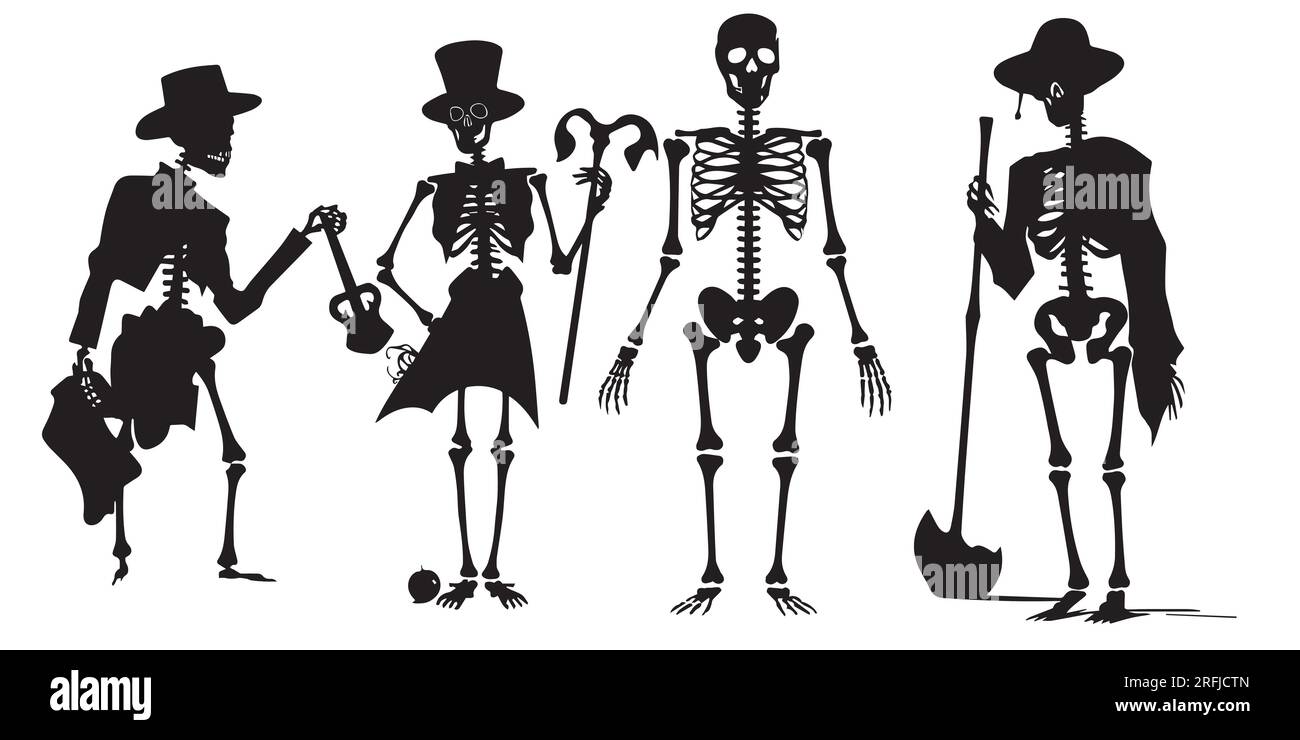 Lustige Silhouette-Schädelvektor-Illustration Stock Vektor