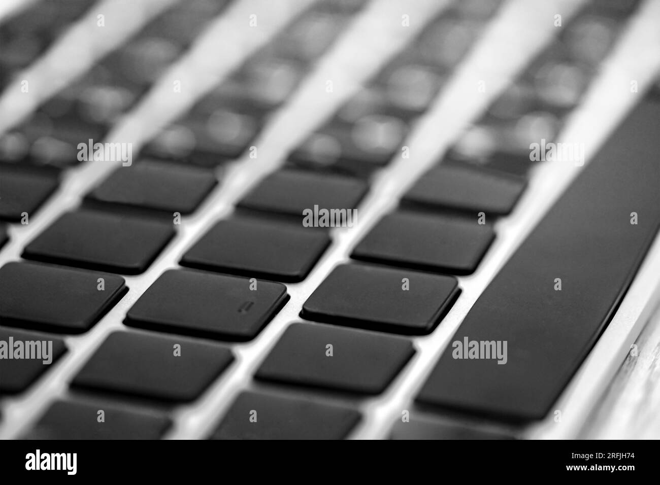 Detail einer Laptop-Tastatur. Moderne Computertastatur. Stockfoto