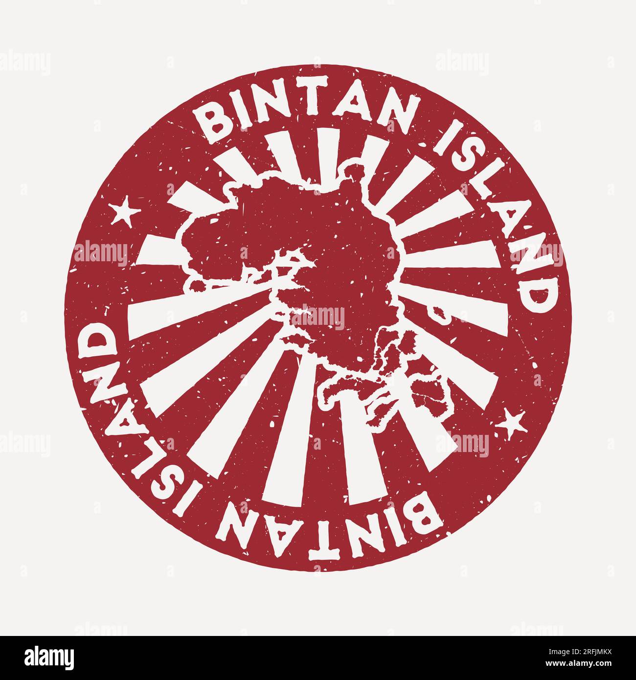 Bintan-Inselstempel. Roter Gummistempel mit Randform, Vektordarstellung. Kann als Abzeichen, Logo, Label, Aufkleber oder Abzeichen des verwendet werden Stock Vektor