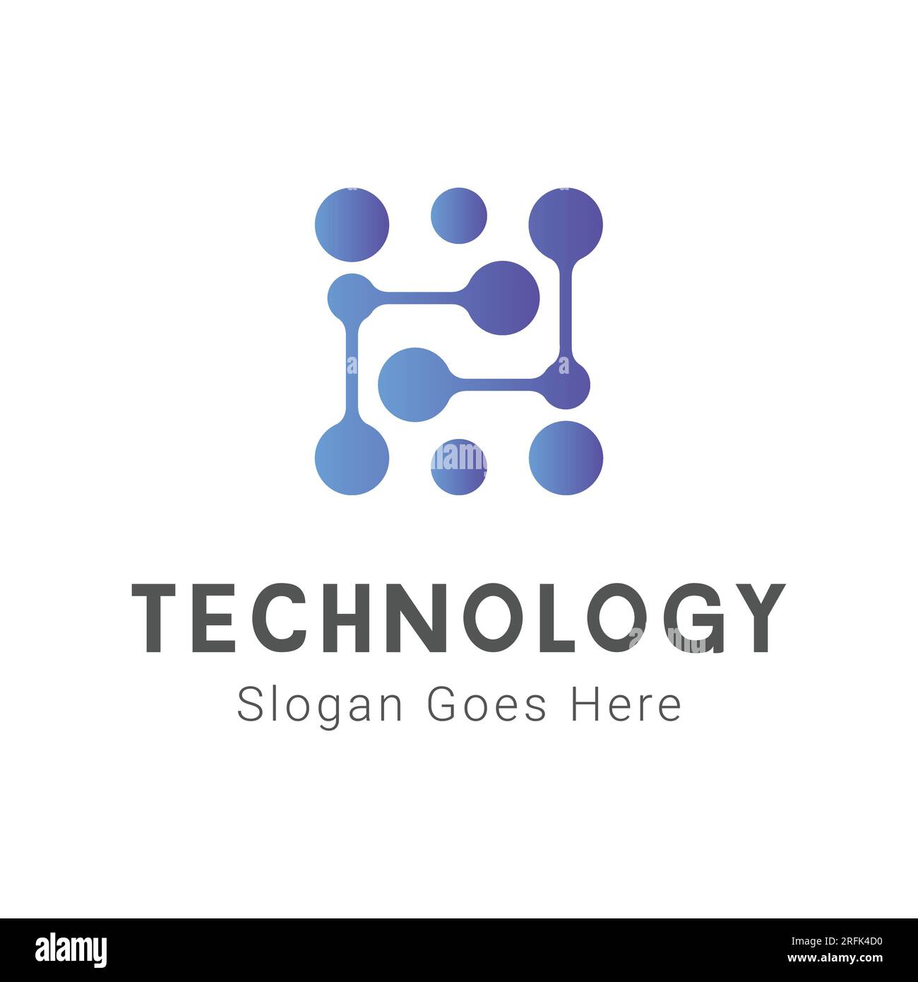 Tech- oder Technologie-Logo Design gepunktetes Tech-Logo quadratisches Tech-Logo Stock Vektor