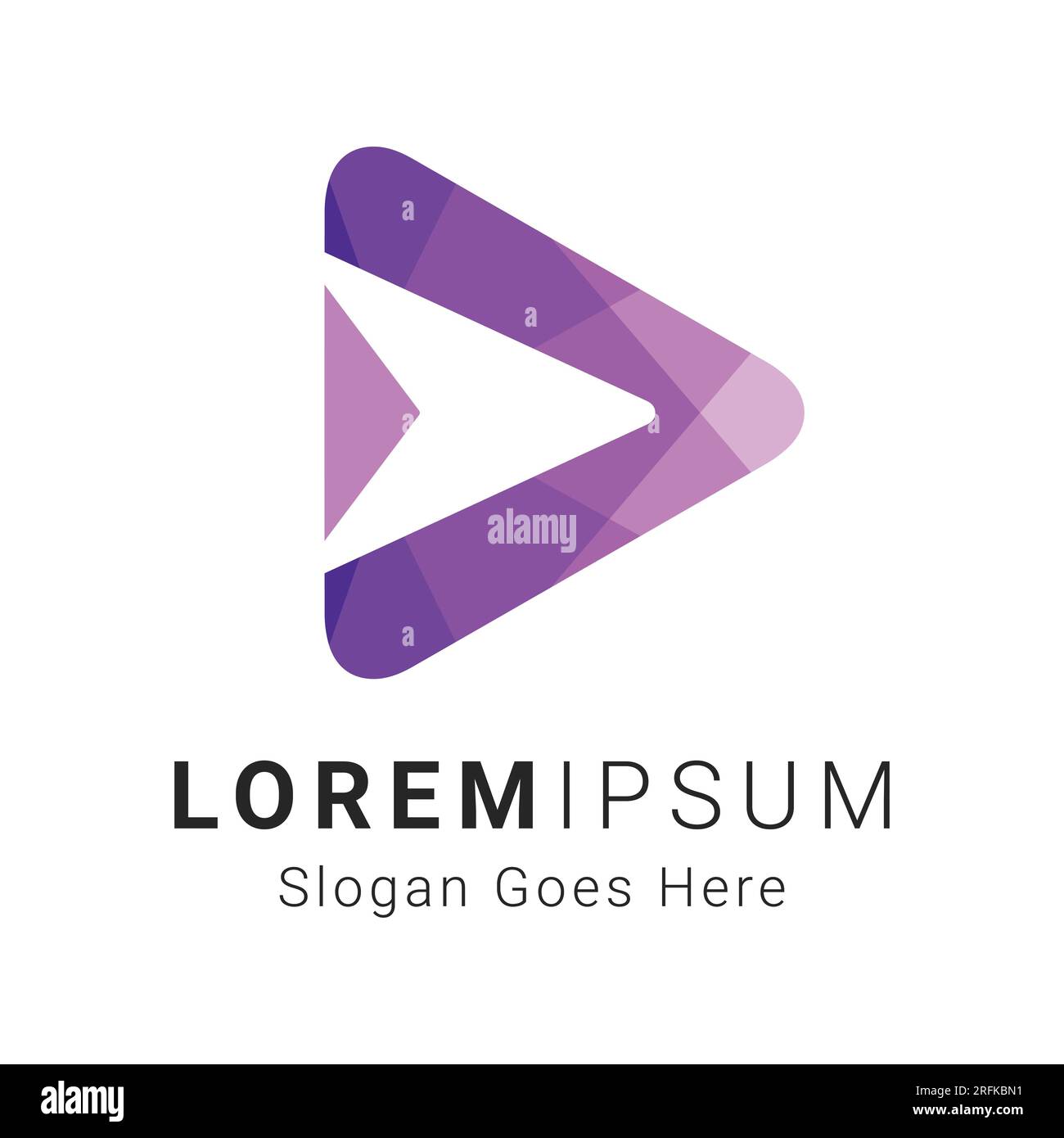 3D Schaltfläche „Farbverlauf abspielen“ mit Pfeillogo Stock Vektor