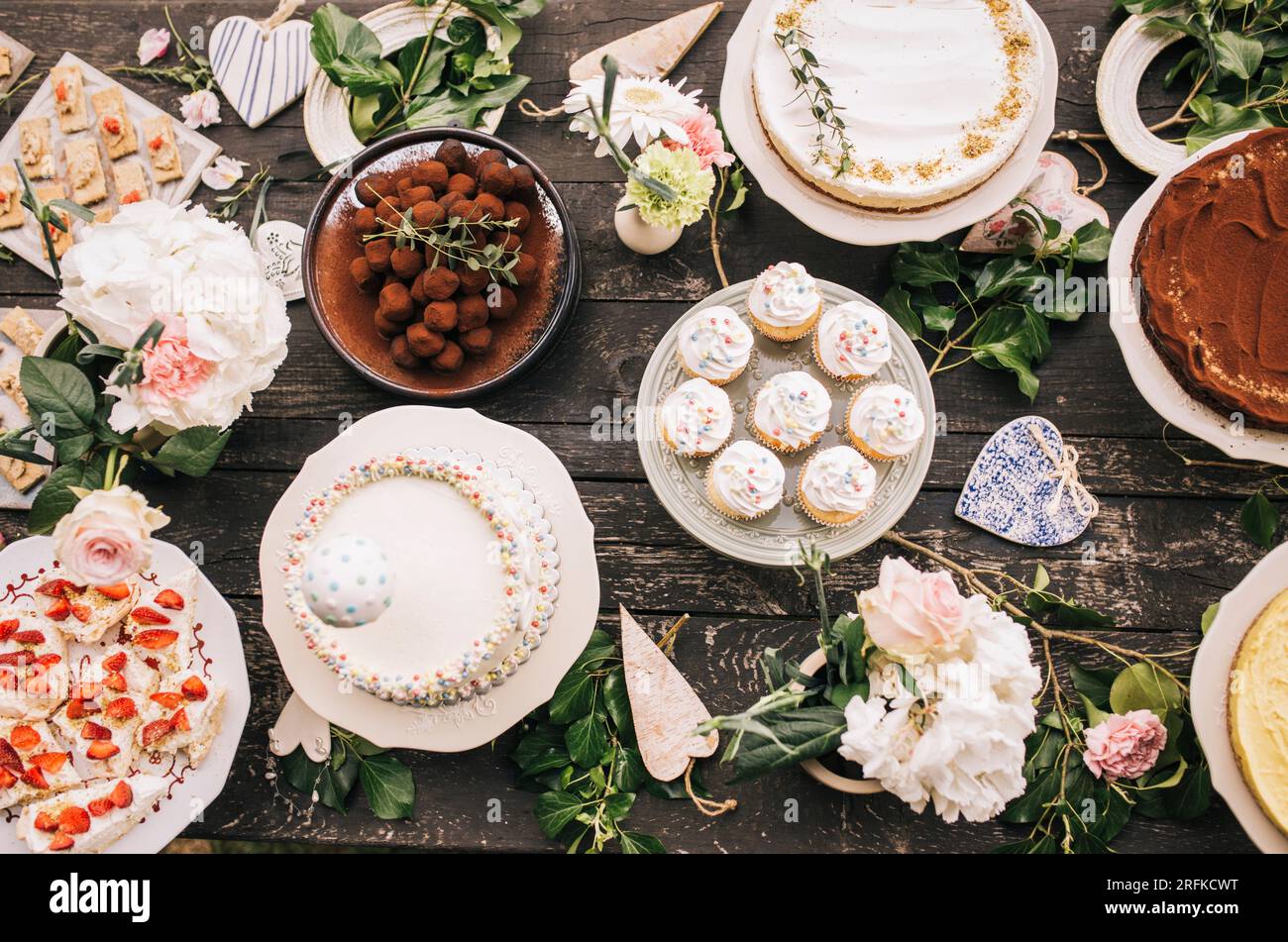 Kuchen und Süßigkeiten Stockfoto