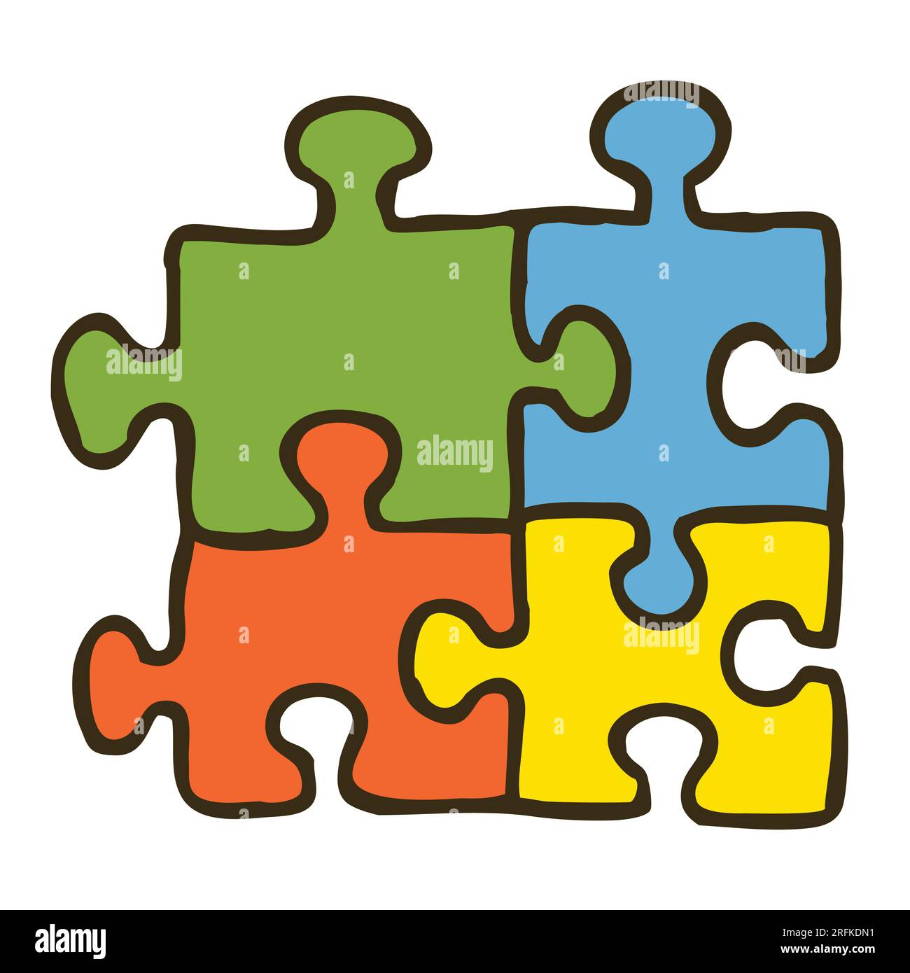 Bunte Puzzleteile zusammengestellt Stock Vektor