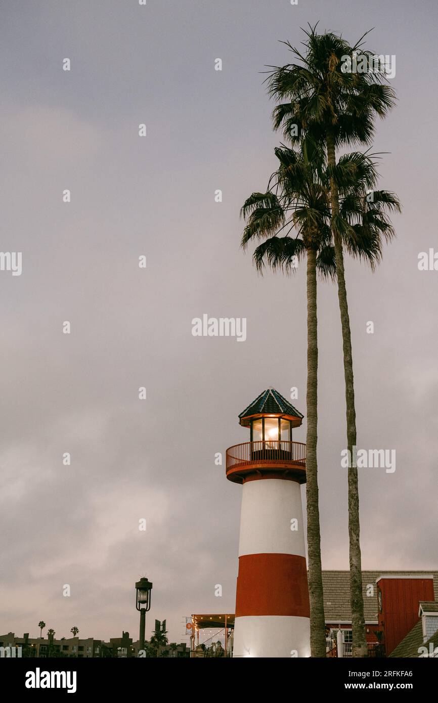 Leuchtturm am Oceanside Harbor Stockfoto