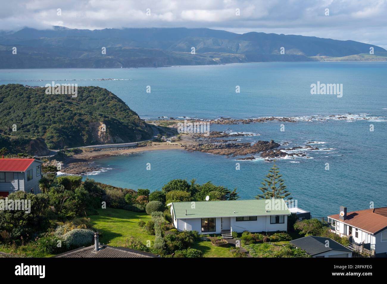 Island Bay, an der Südküste von Wellingtons, North Island, Neuseeland Stockfoto