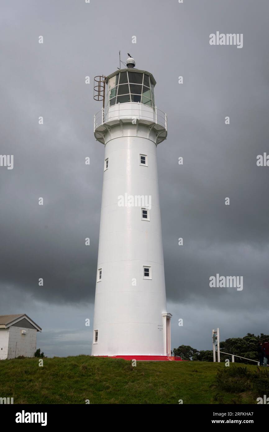 Leuchtturm, Cape Egmont, Taranaki, Nordinsel, Neuseeland Stockfoto