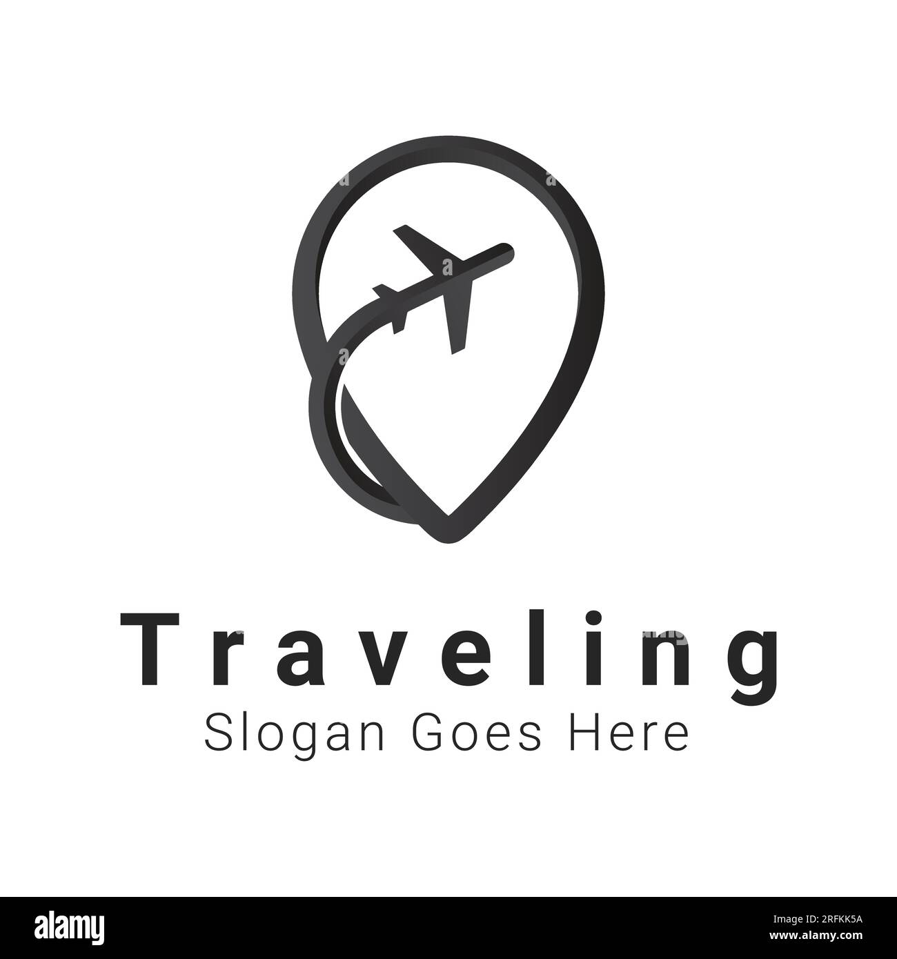 Reiseort Logo-Design Reiseflugzeug Logo-Typ Reisebüro Stock Vektor