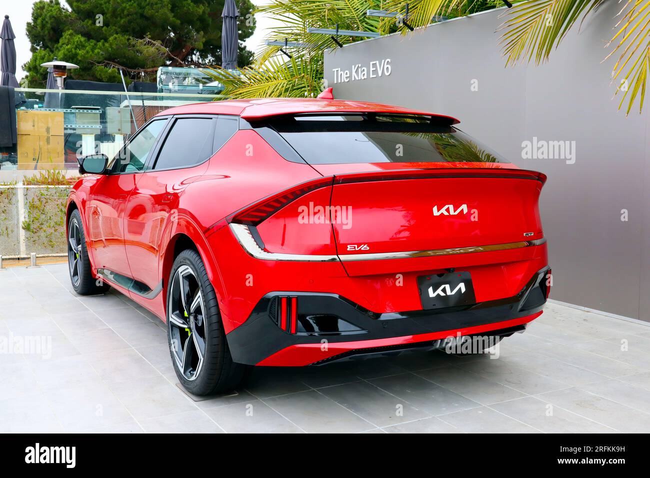 Blick auf das Elektroauto KIA EV6 Stockfoto