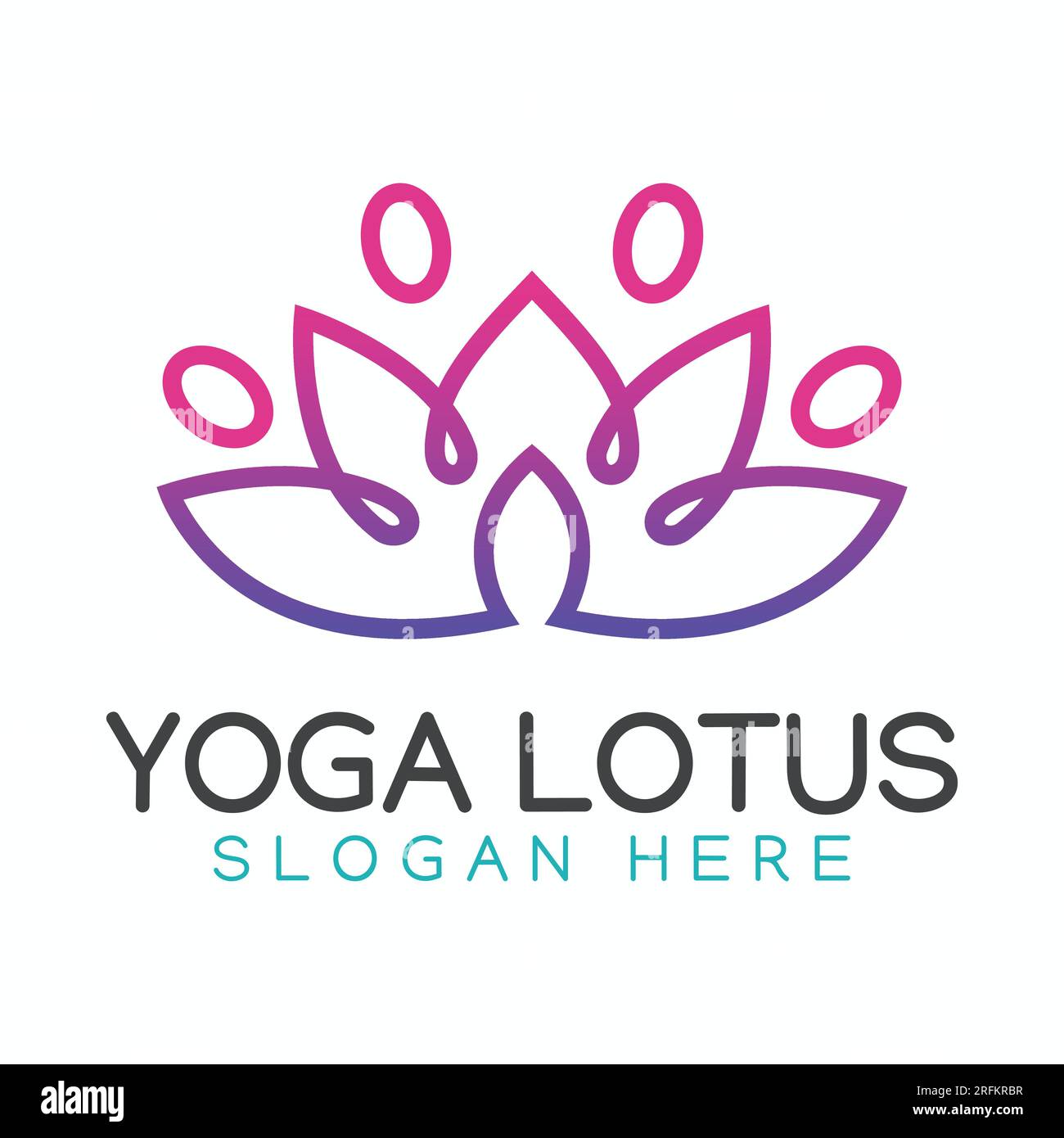 Yoga Lotus Logo Design Human Icon mit Lotus Flower Logo Stock Vektor