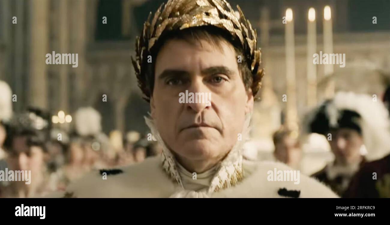 NAPOLEON 2023 Columbia/Apple TV Film mit Joaquin Phoenix. Die Krönungsszene in Notre Dame 1804. Stockfoto