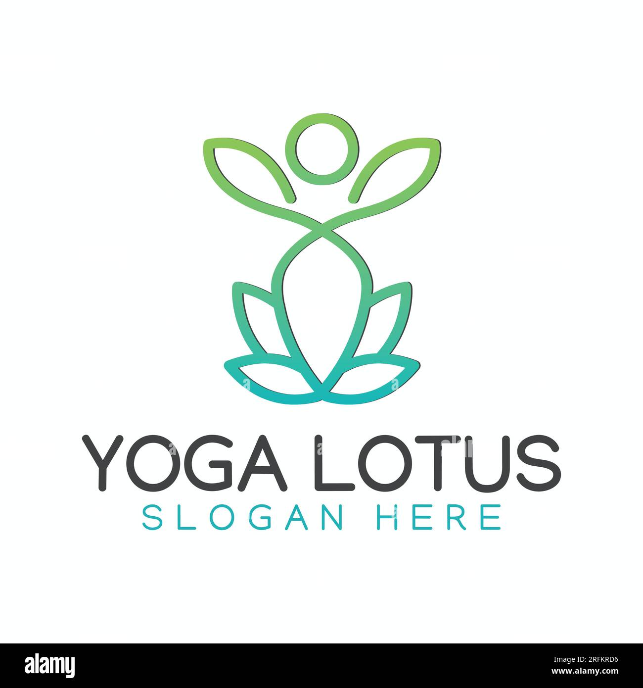 Yoga Lotus Logo Design Human Icon mit Lotus Flower Logo Stock Vektor