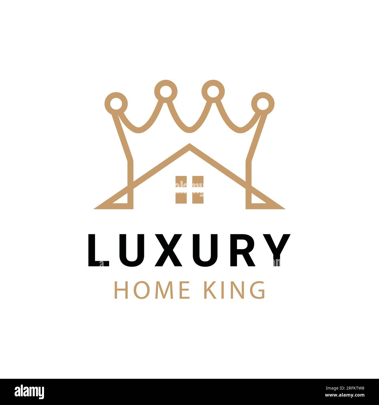 Luxuriöses Zuhause mit Crown Logo-Design Stock Vektor