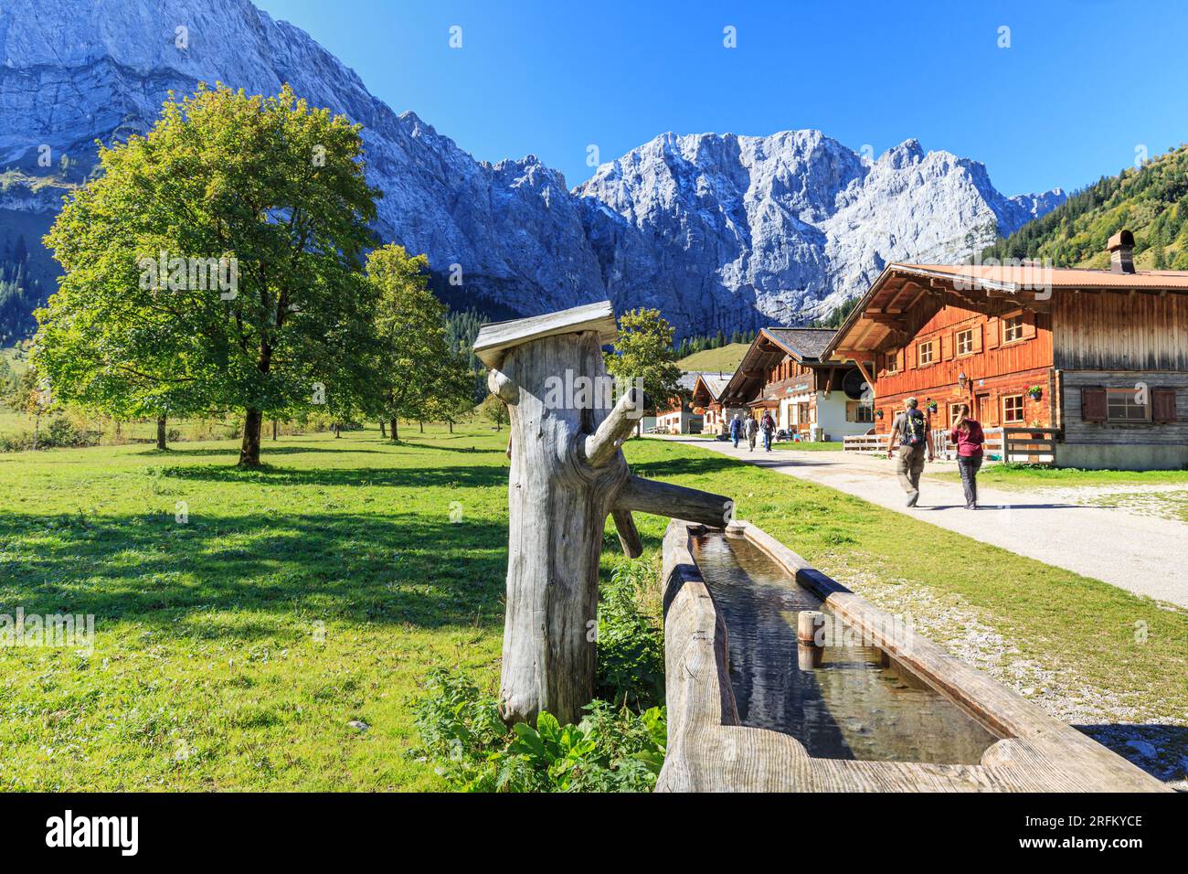 Wasserloch in Engalm, Karwendel, Österreich, Tirol Stockfoto